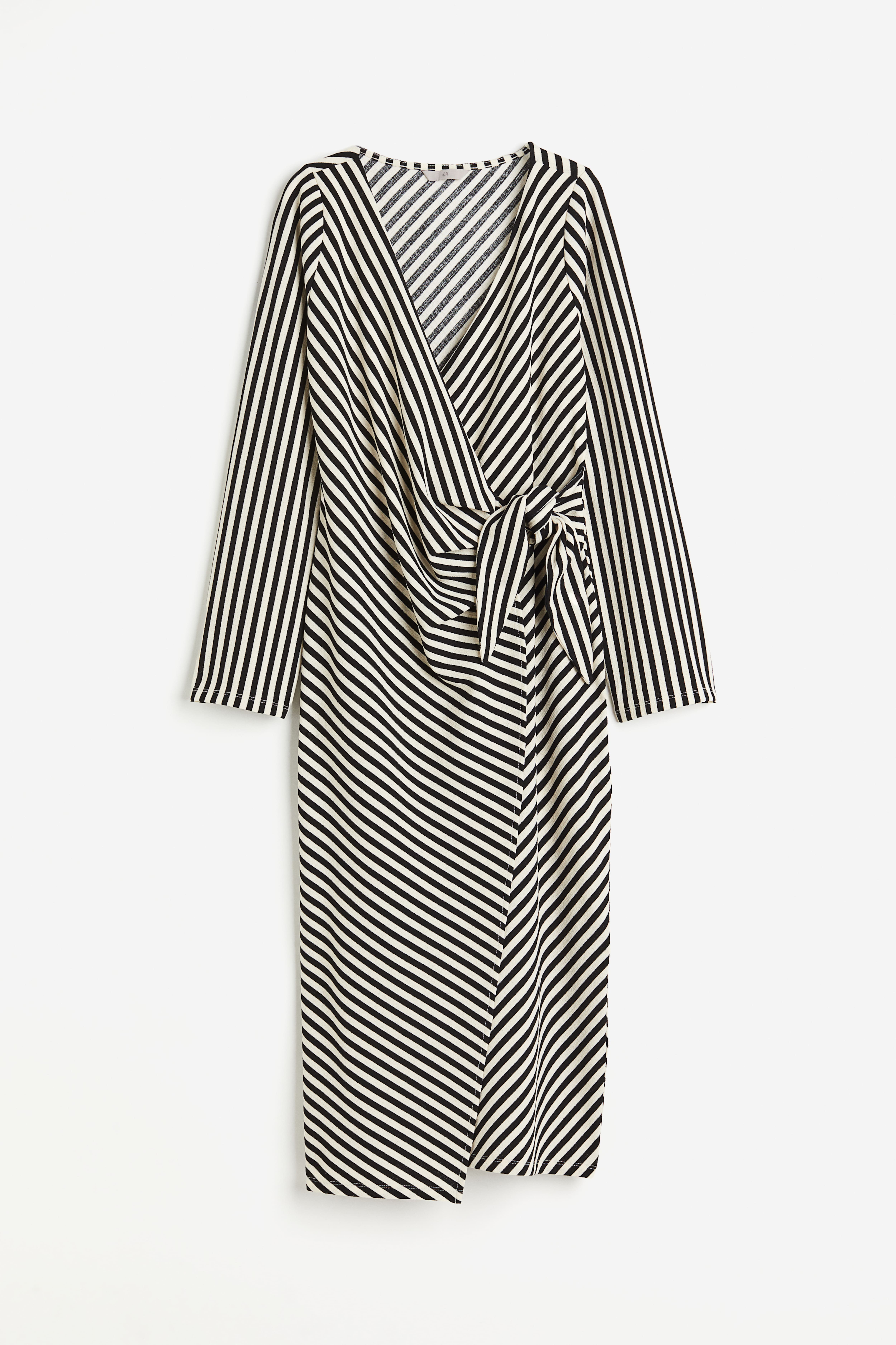 H&m striped wrap dress hotsell