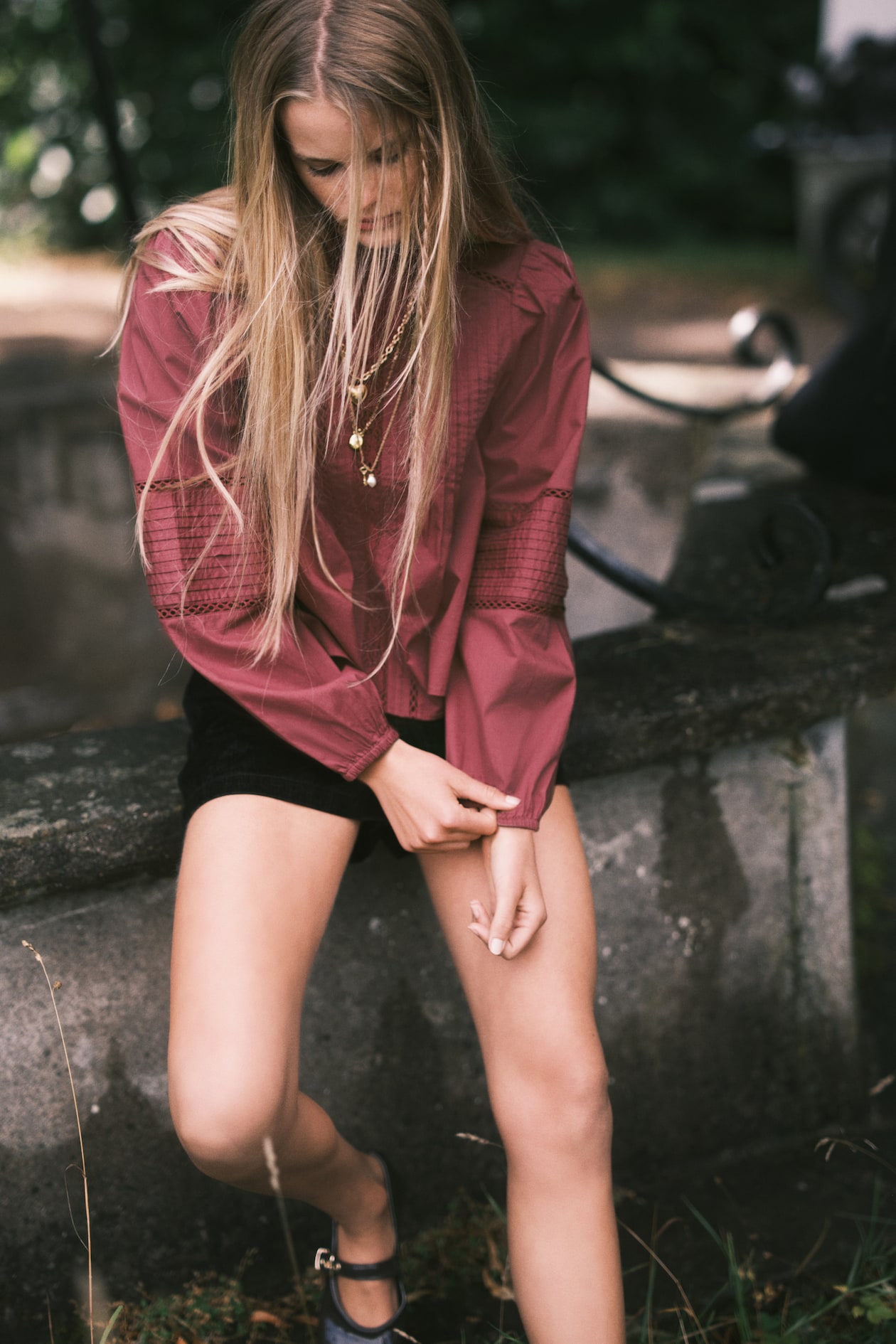 Pintucked Cotton Blouse - image 4