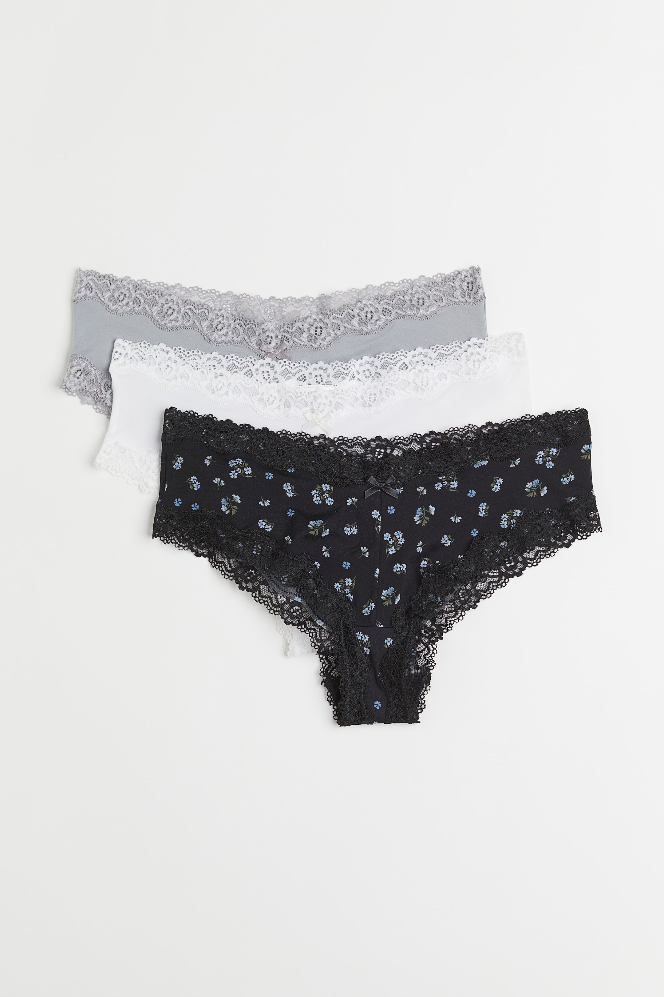 View larger image: 3-pack hipster briefs - Black/Small flowers - Ladies | H&M 1