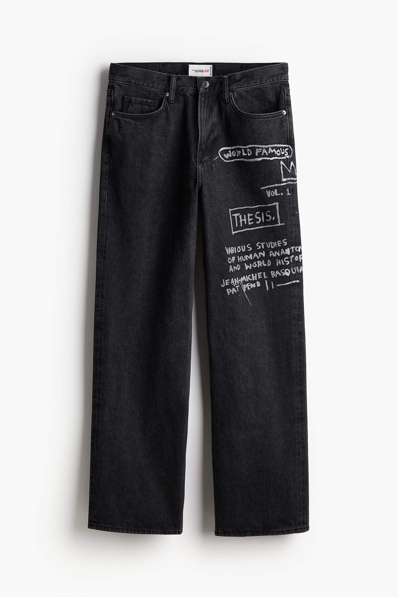 Straight Relaxed Jeans - Denim black/Basquiat - 2