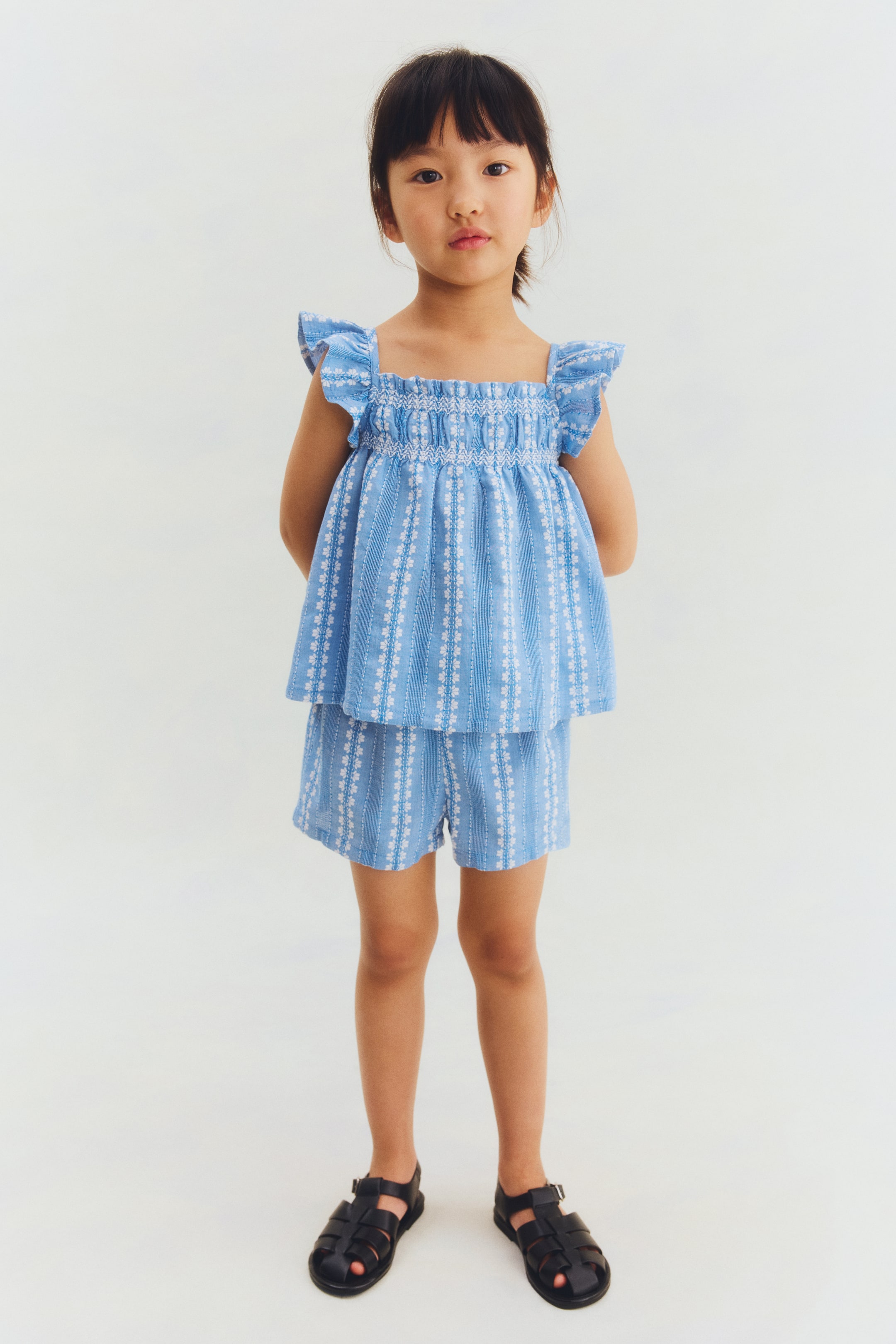 2-Piece Embroidered-Detail Cotton Set