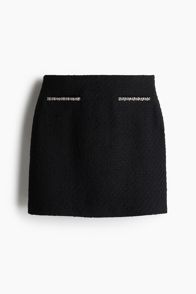 Black Short Skirts Mini, Pleated, Tube Pencil H&M