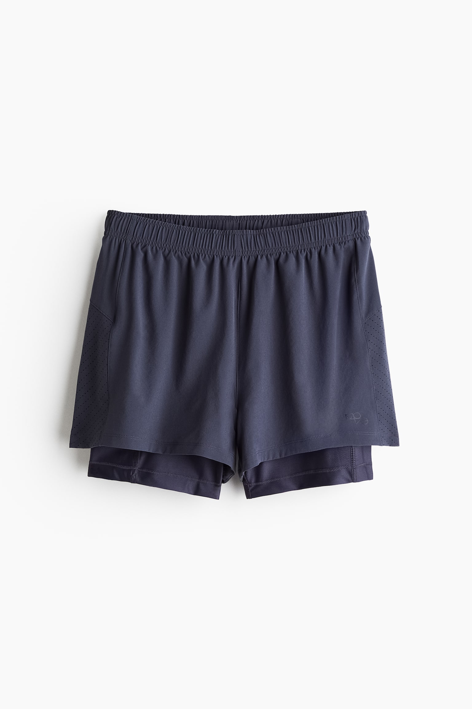 Double Layer Running Shorts In DryMove™ - Steel blue/Light khaki green/Light beige/Black - 2