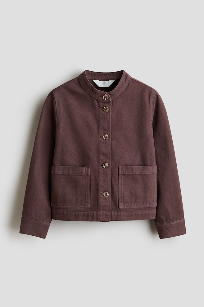 Cotton Twill Jacket - Dark brown - 1