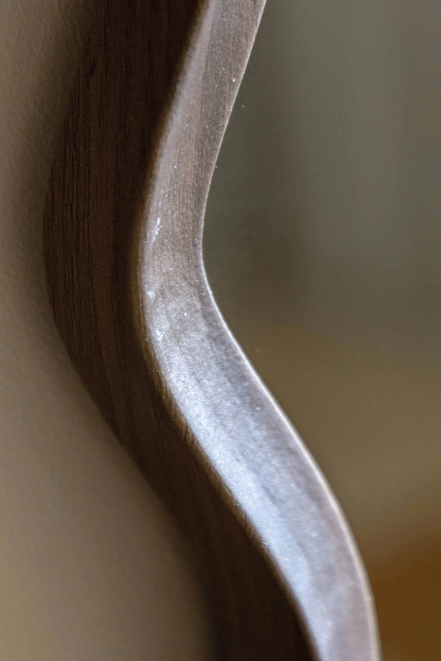 Wavy Edge Short Mirror - Dark Wood/Light Wood - 3