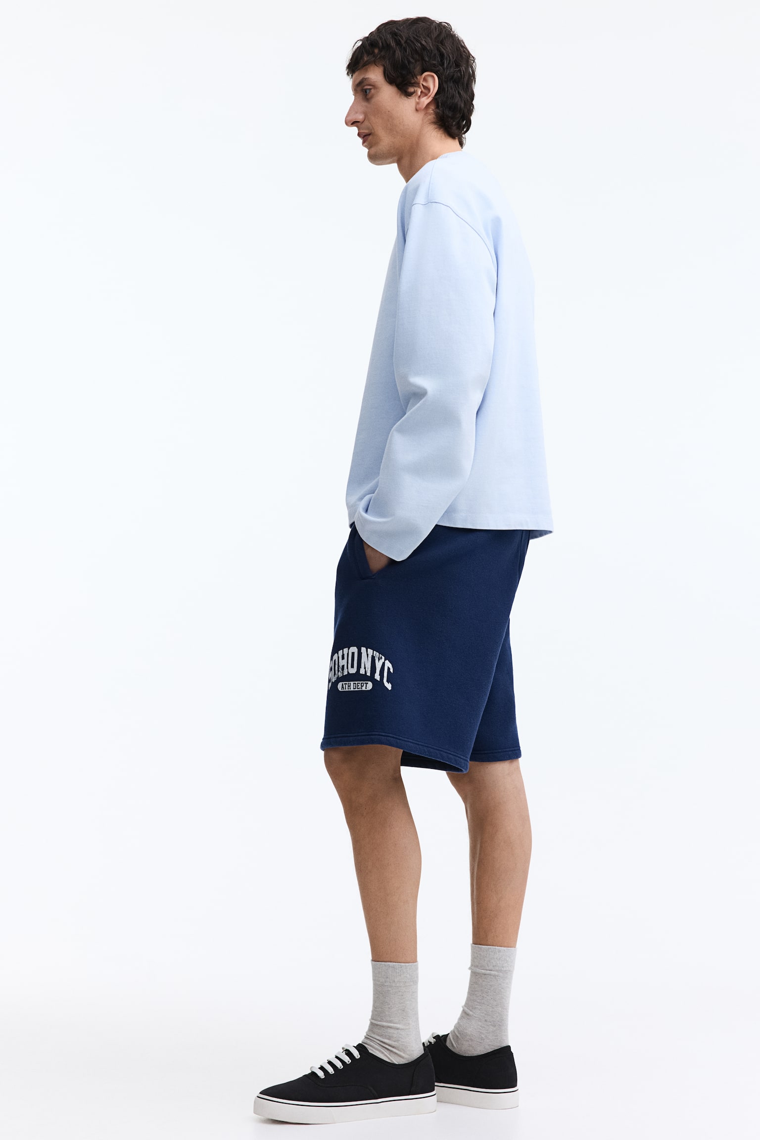 Shorts Relaxed Fit - Azul marino/SoHo NYC/Gris jaspeado claro/SoHo NYC - 4
