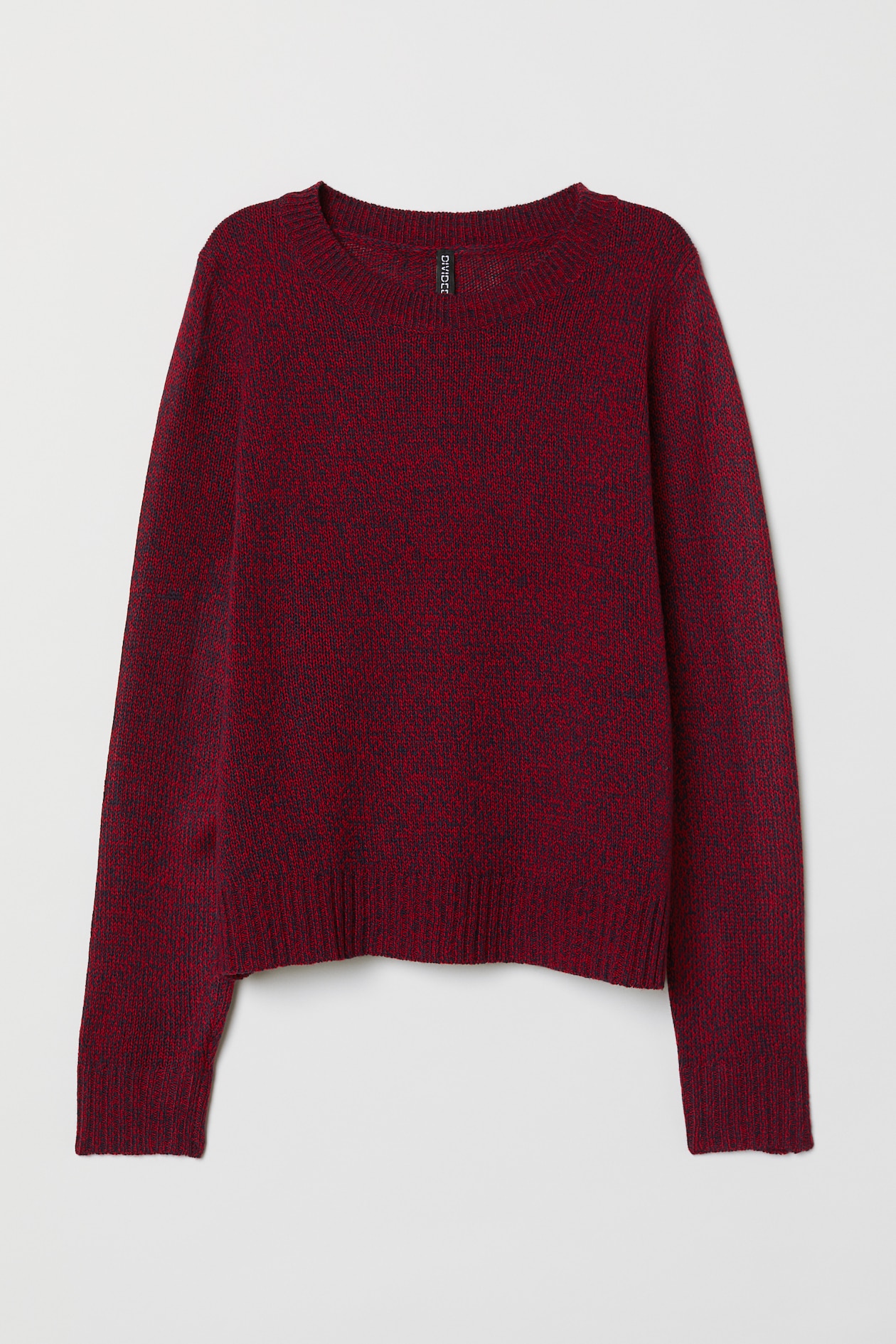 Knit Sweater - Long sleeve - Red/dark blue melange - Ladies | H&M US