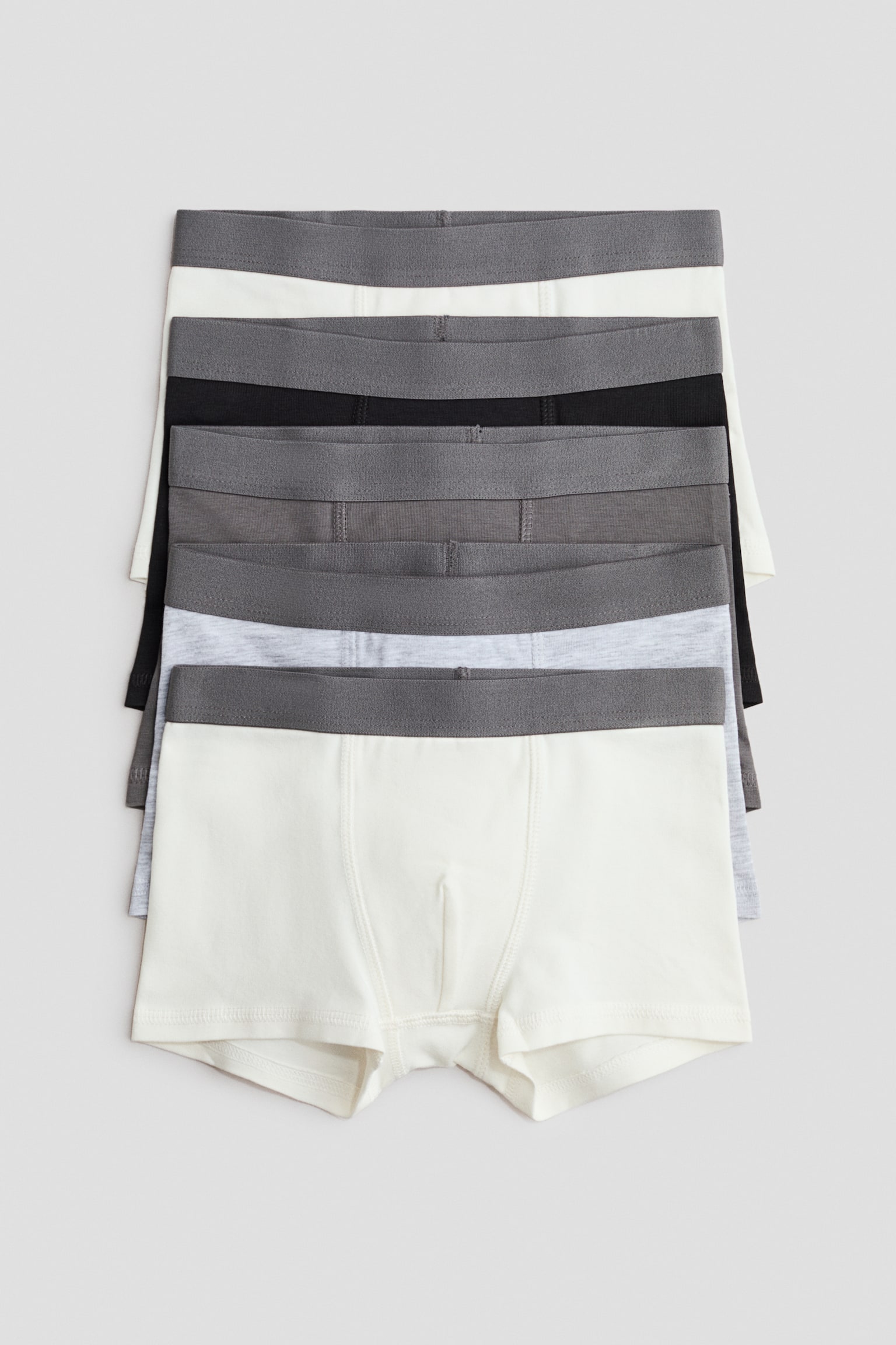 ボクサーブリーフ 5枚セット - ホワイト／グレー/ネイビーブルー／グリーン/ブラック／カーキグリーン／ホワイト