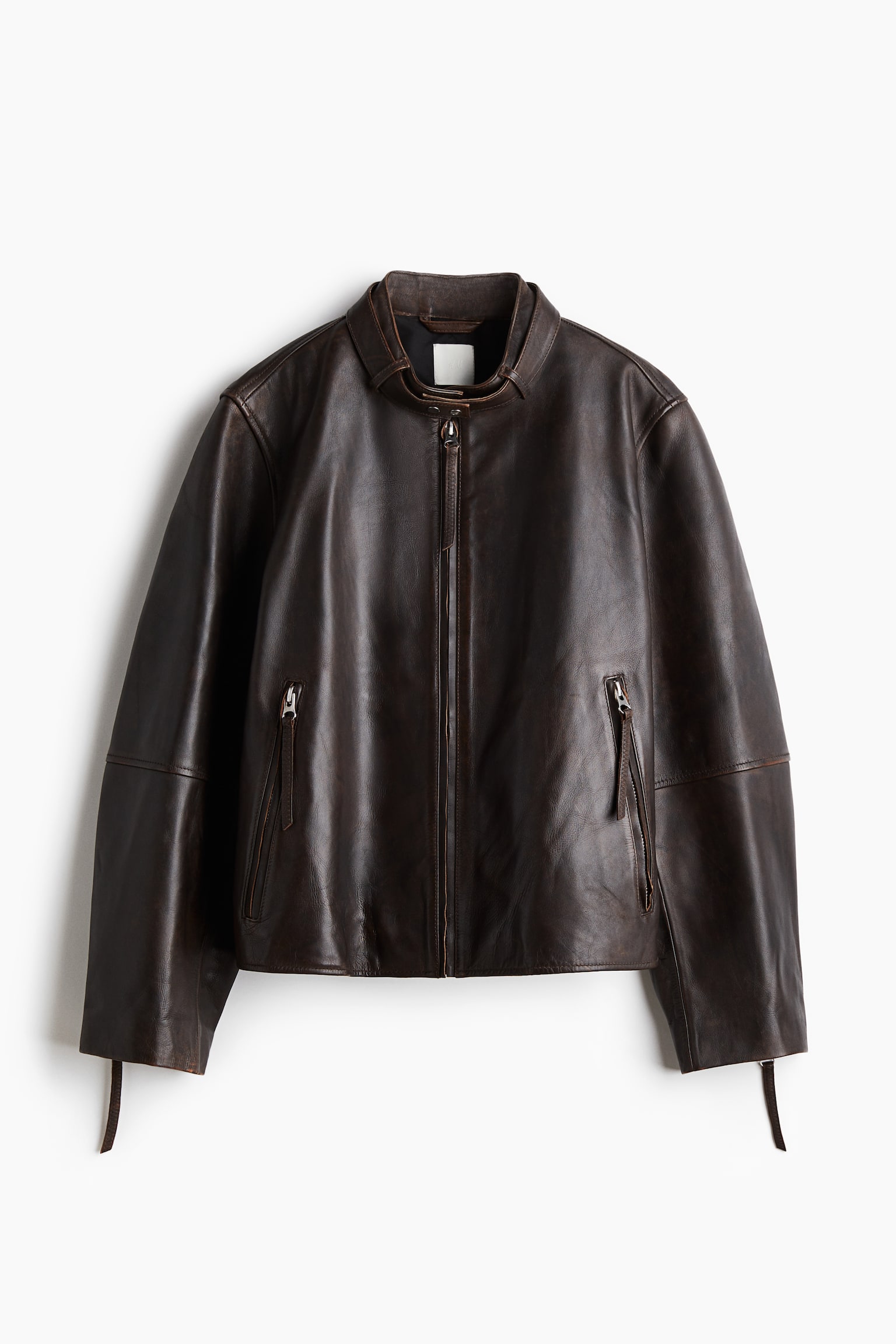 Leather biker jacket - Dark brown - 2