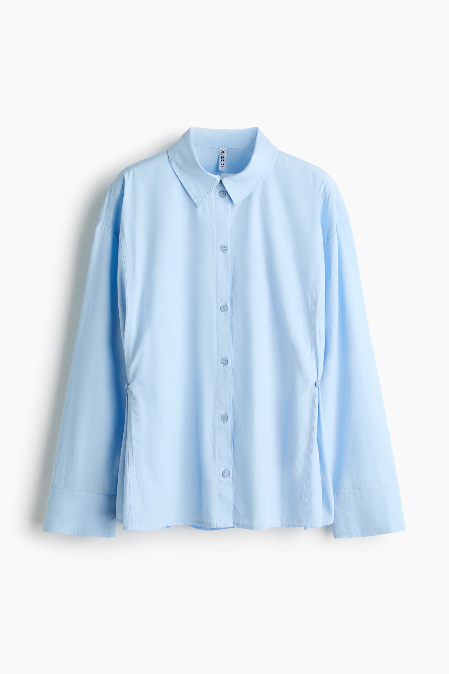 Tapered-Waist Poplin Shirt - Light blue - 1