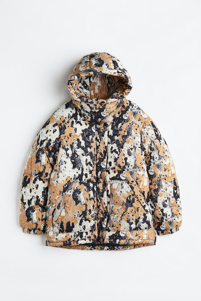 Insulated puffer jacket - Beige/Patterned/Black - 2
