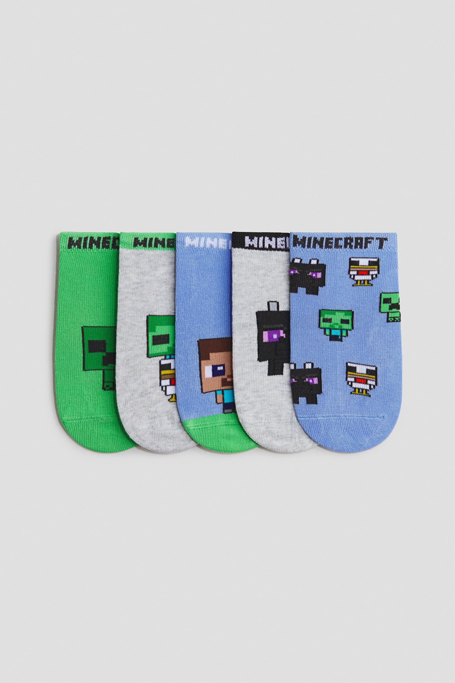 5 чифта чорапи за кецове - Матовосин/Minecraft/Тъмночервен/Marvel Comics/Син/Лило и Стич/Син/Миньони/Тъмносив/Marvel Comics
