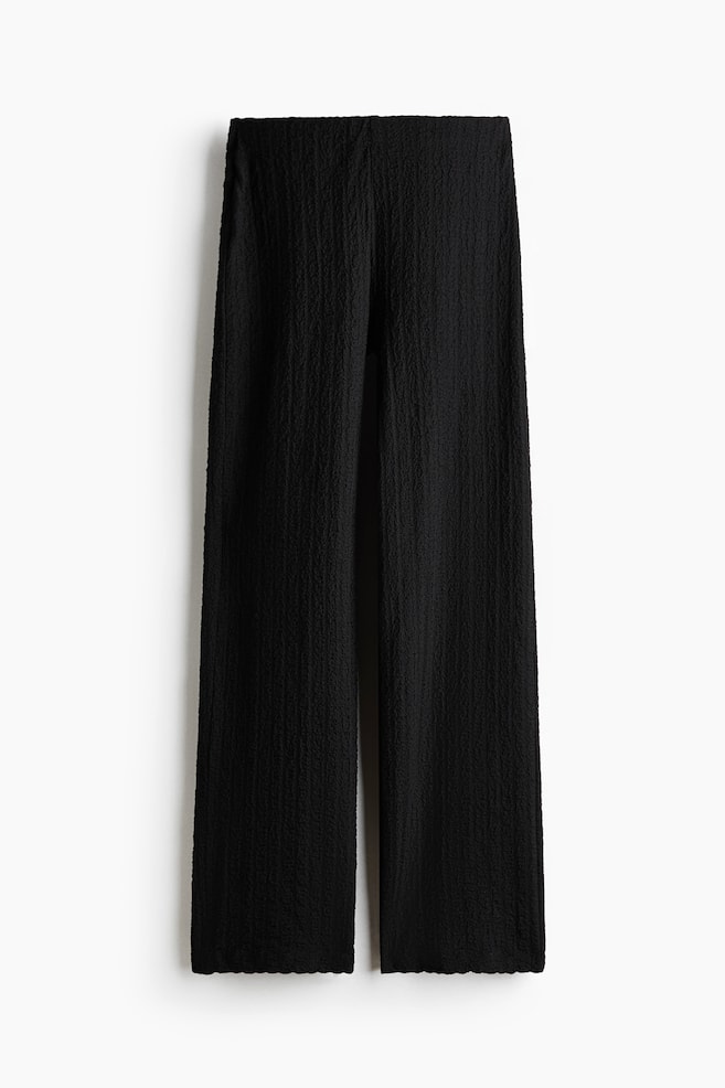 Textured Jersey Pants - Black - 1