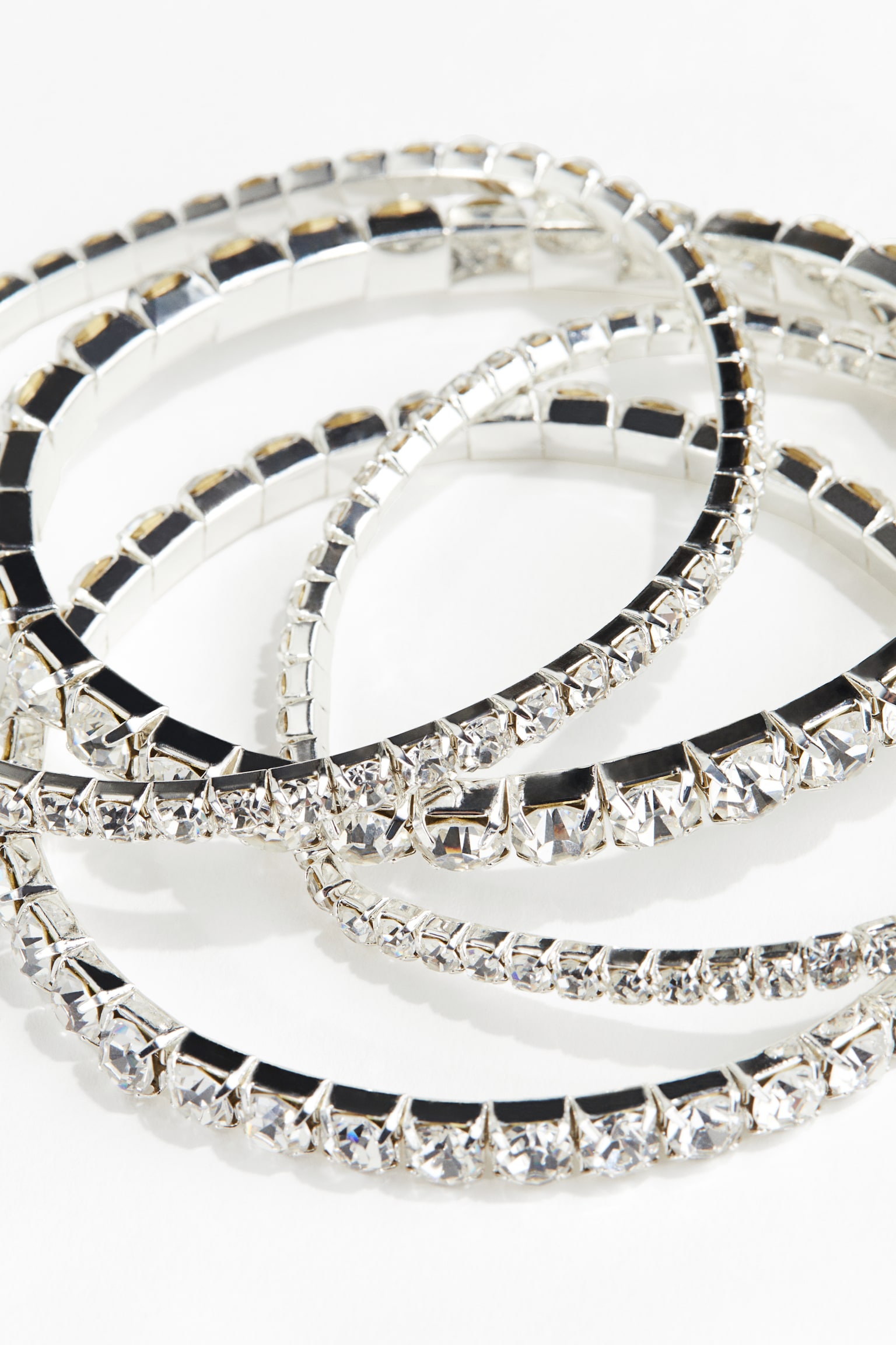 4-pack rhinestone bracelets - Silver-coloured - 2