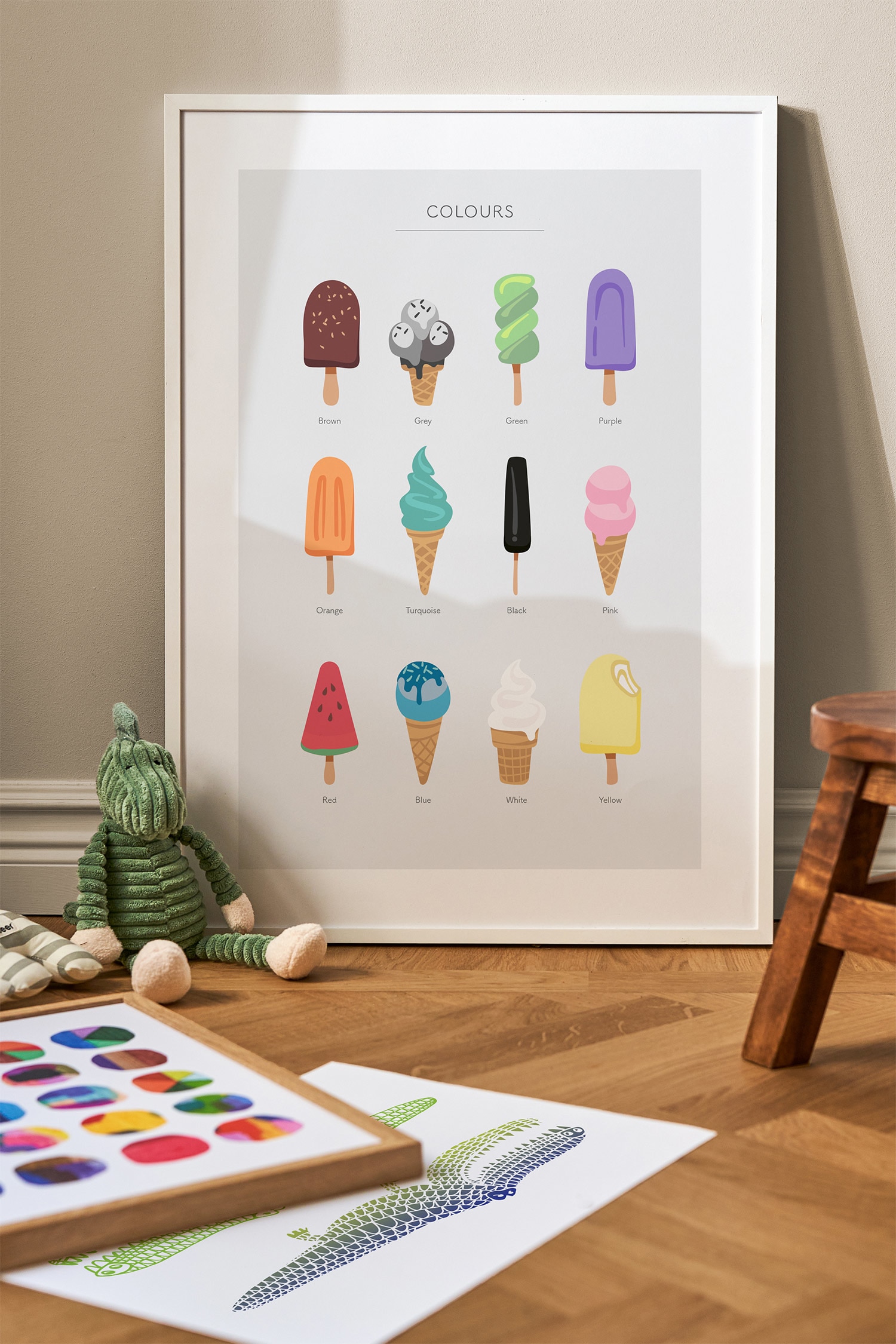 Ice Cream Colours Poster - Blau