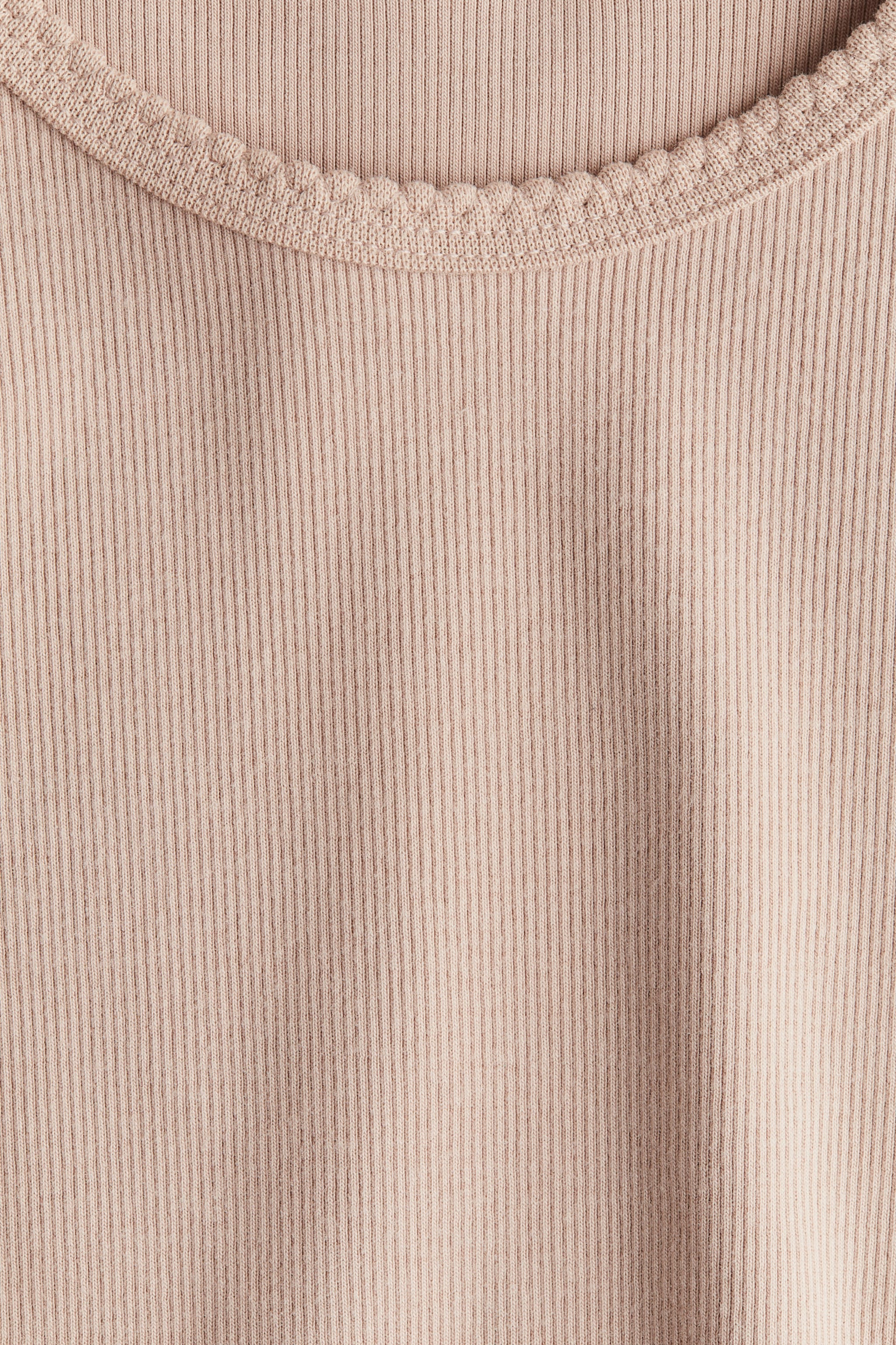 Детский топ H&M Ribbed Cotton, цвет: Светлый бежевый — фото 2