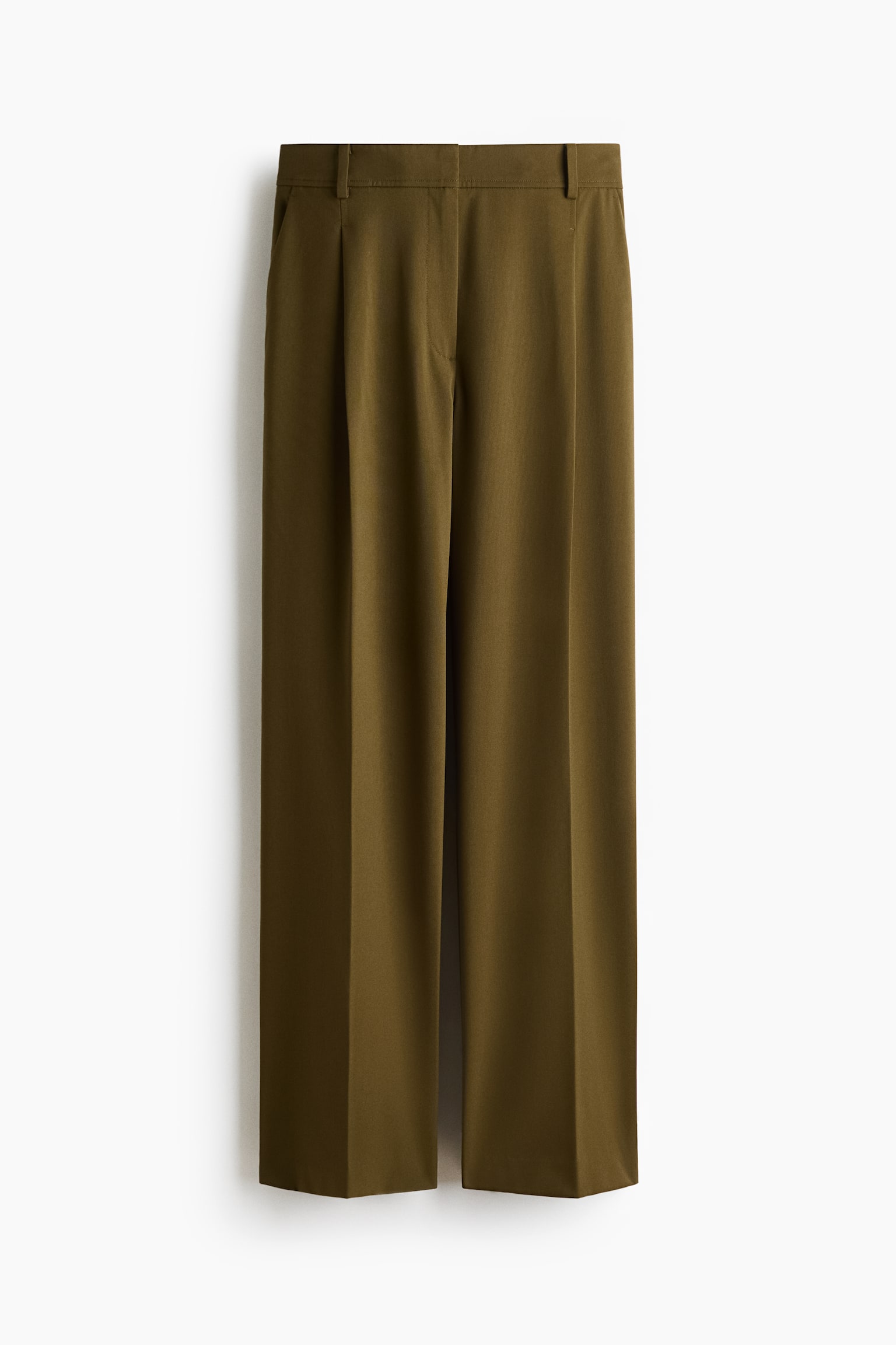 Wide-Leg Pants - Dark khaki green/Dark brown/Black