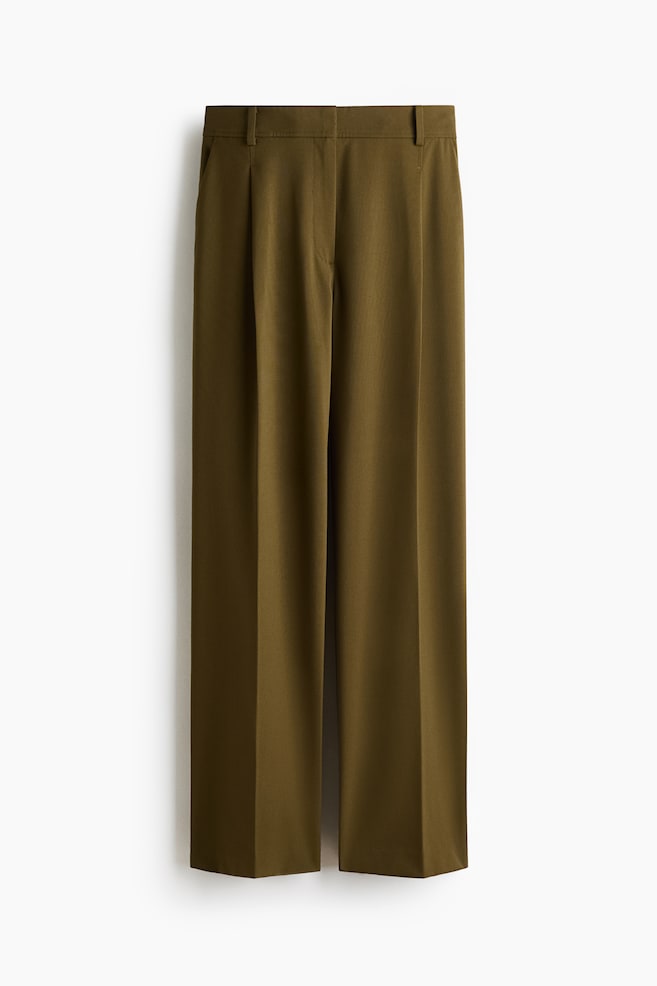 Wide-Leg Pants - Dark khaki green/Dark brown/Black - 1