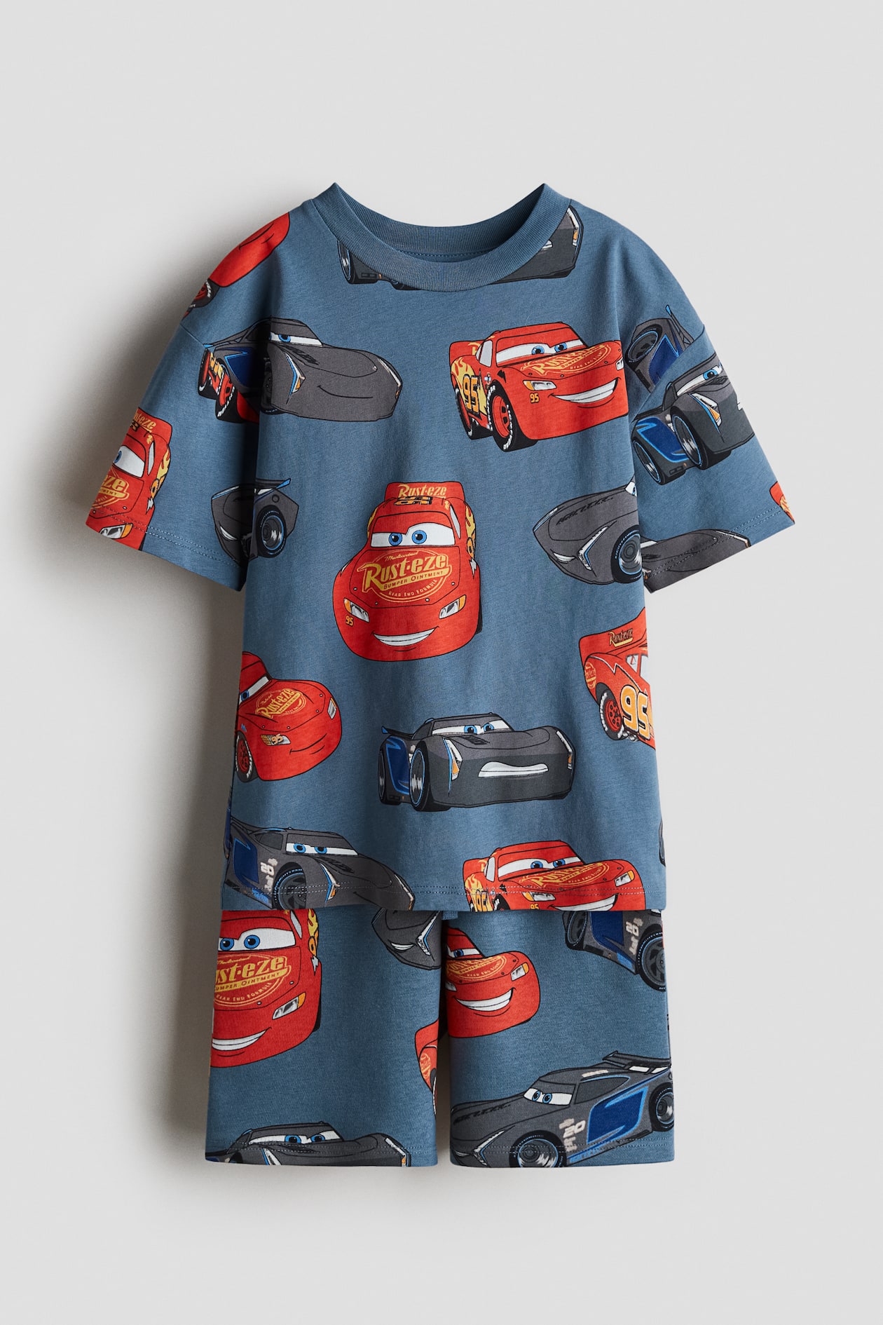 2-piece printed set Dusty blue/Cars Kids H&M GB