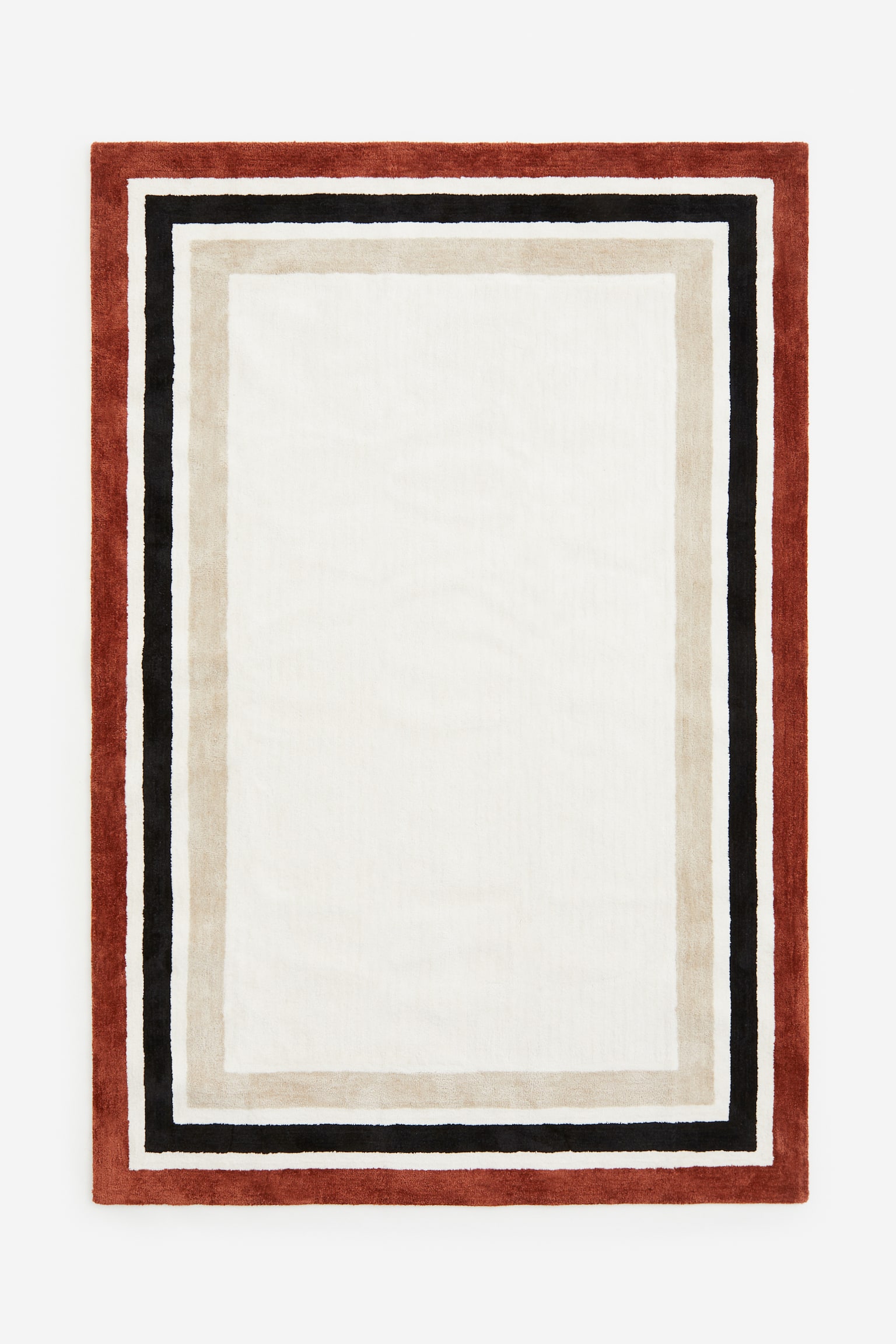 Large tufted rug - White/Block-coloured - 1