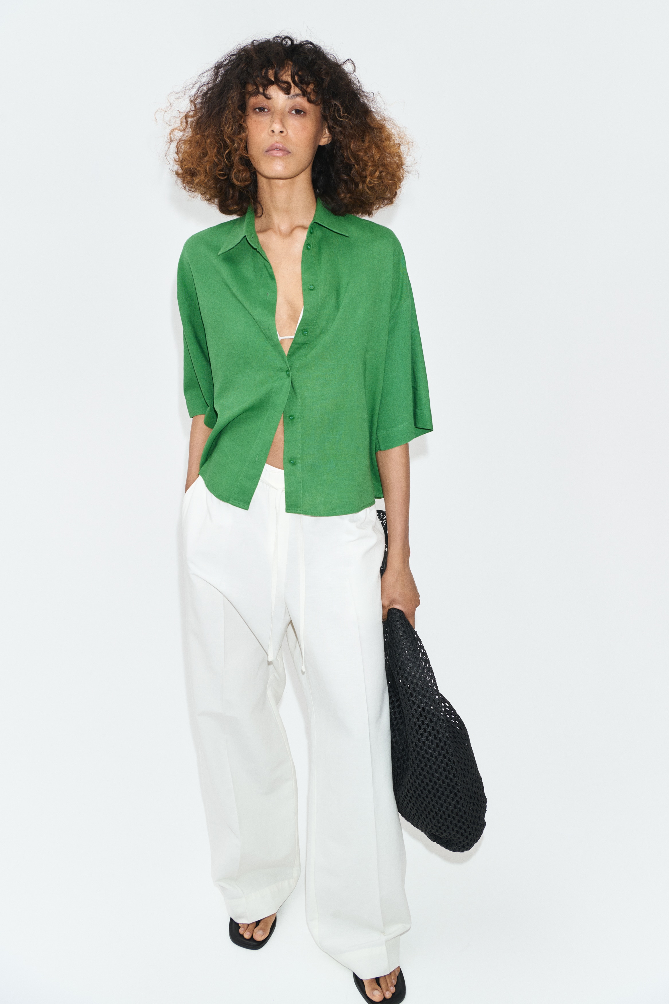 Oversized Linen-Blend Shirt thumbnail 3