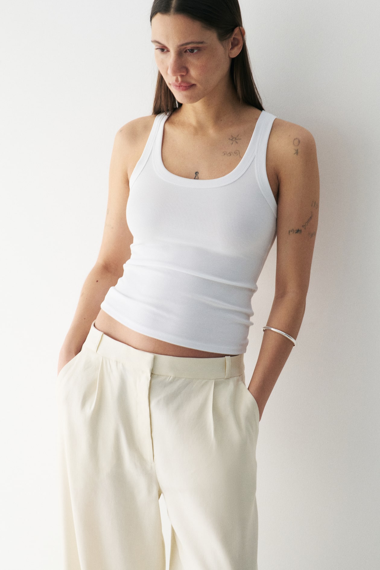 Wide-Leg Linen-Blend Dress Pants - image 3