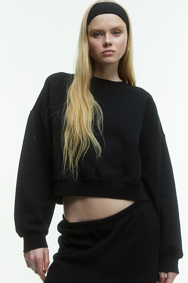 2-piece sweatshirt set - Black/Light grey marl - 4