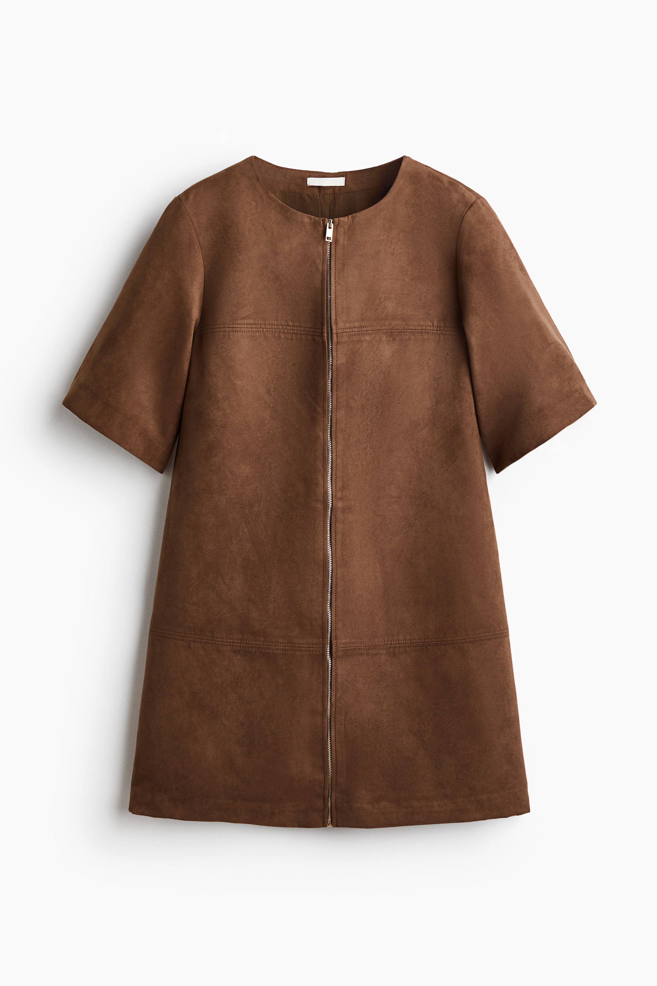 View larger image: A-Line Dress with Zipper - Brown - Ladies | H&M US 1