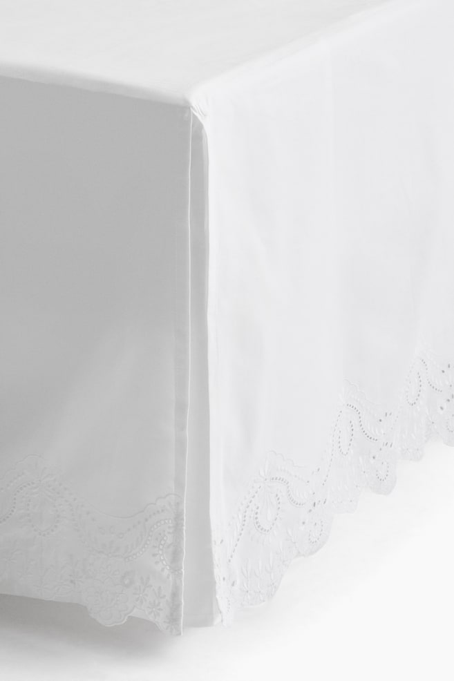 Broderie anglaise single valance - White - 1