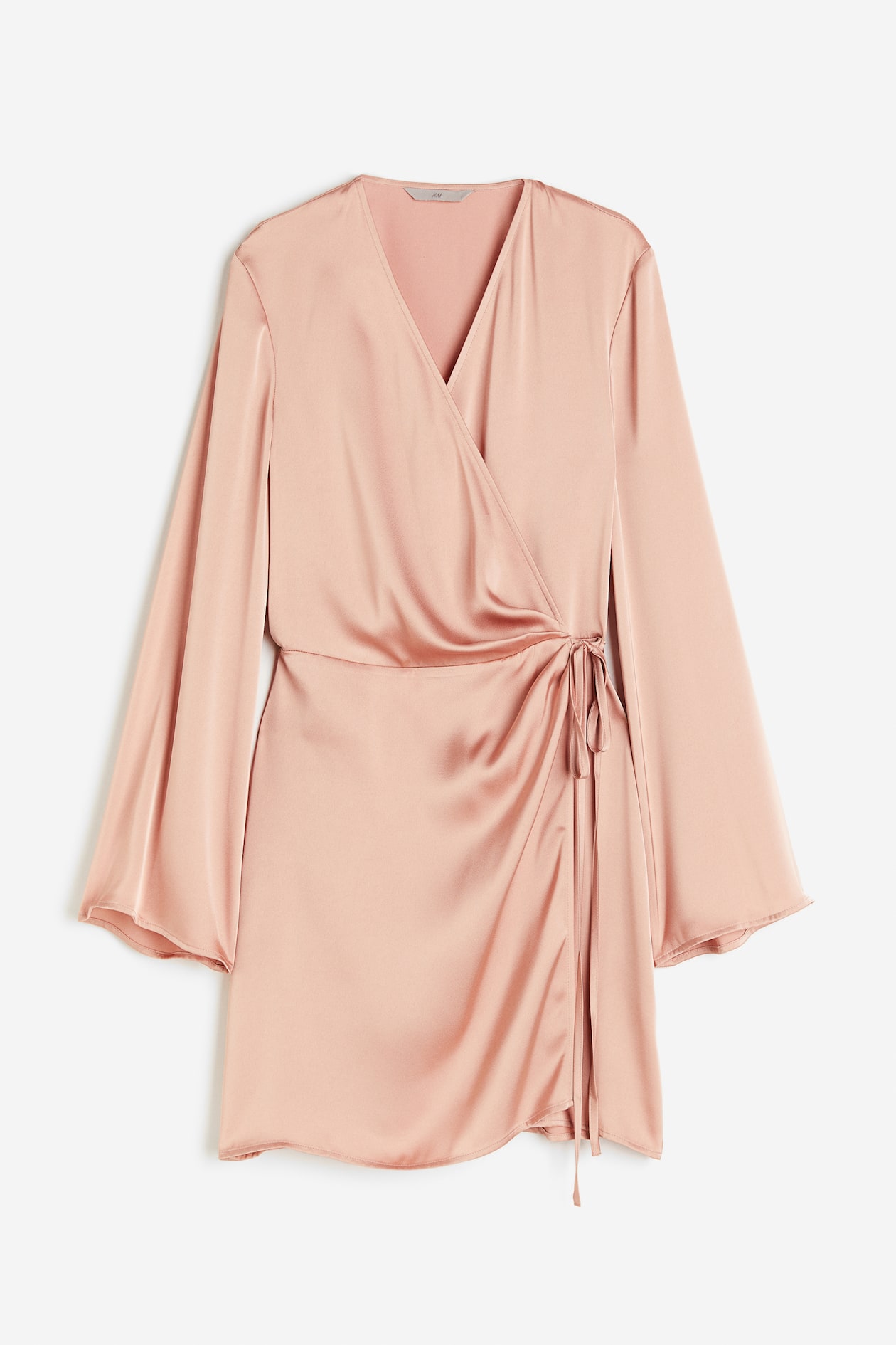 Robe portefeuille en satin Rose poudré FEMME H&M FR