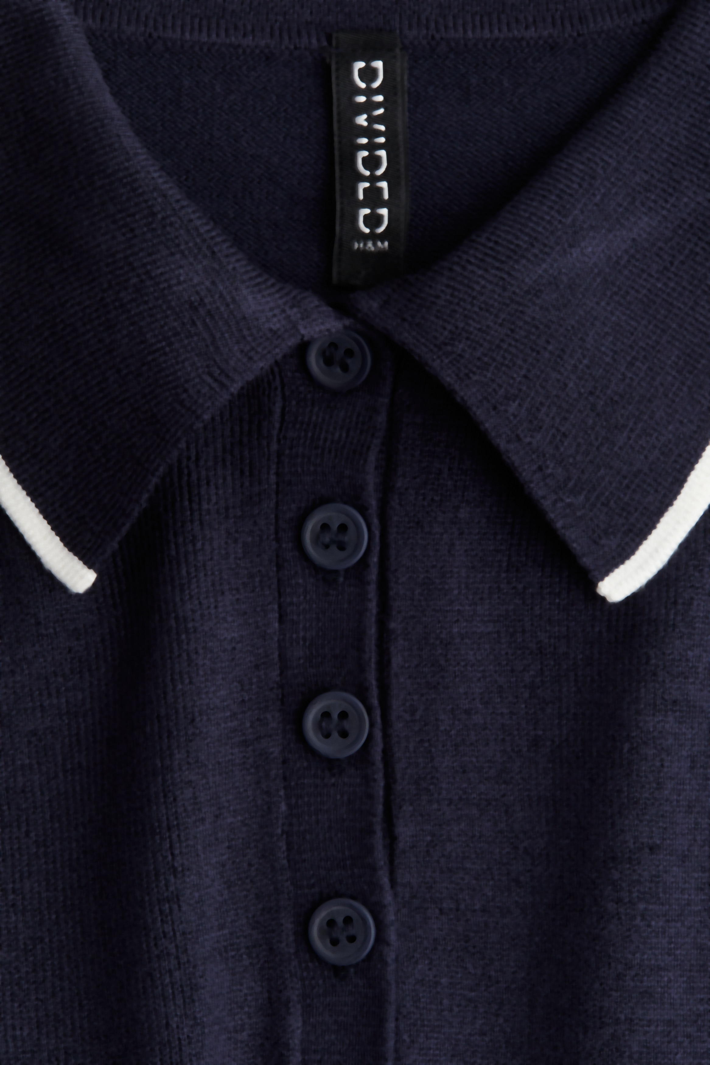 Fine-knit Polo Shirt - Navy blue - Ladies | H&M US