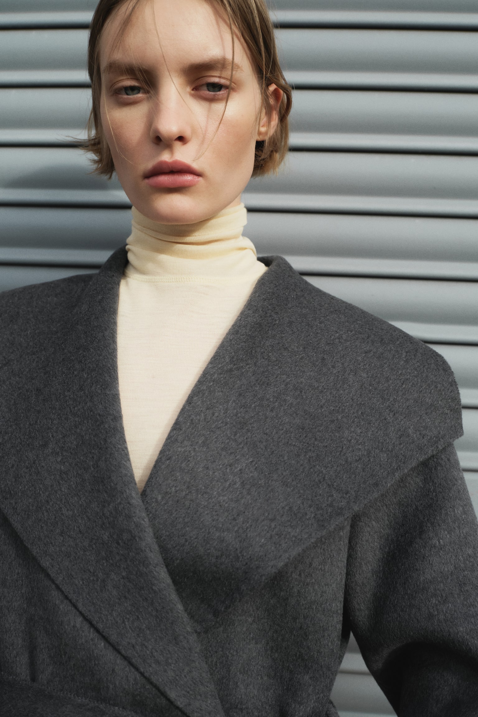 Handmade wool-blend coat - Dark grey - 3