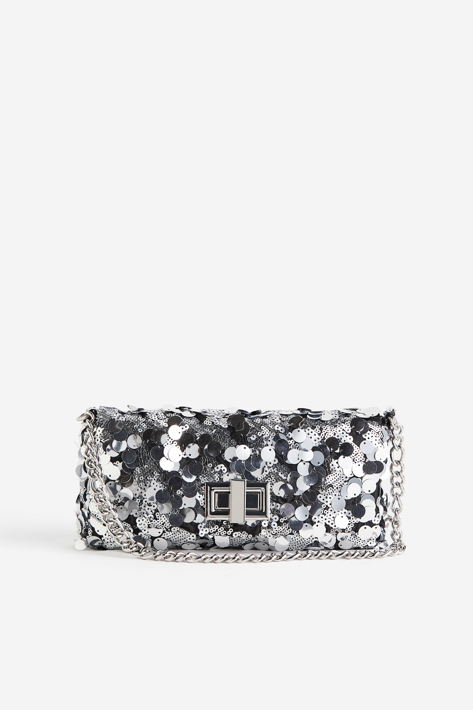 Sequin Shoulder Bag - Silver colour - 1