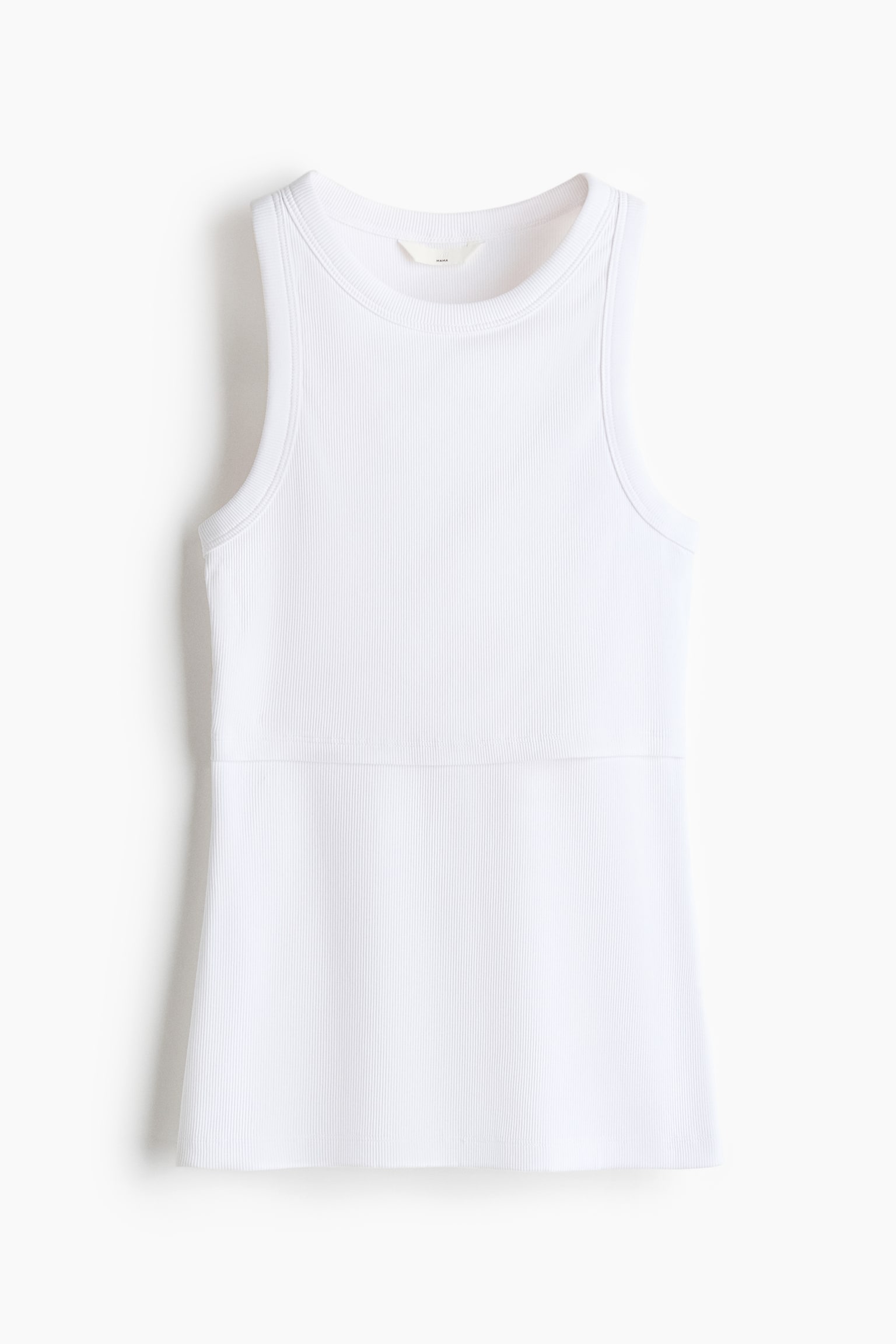 MAMA Ribbed nursing vest top - White