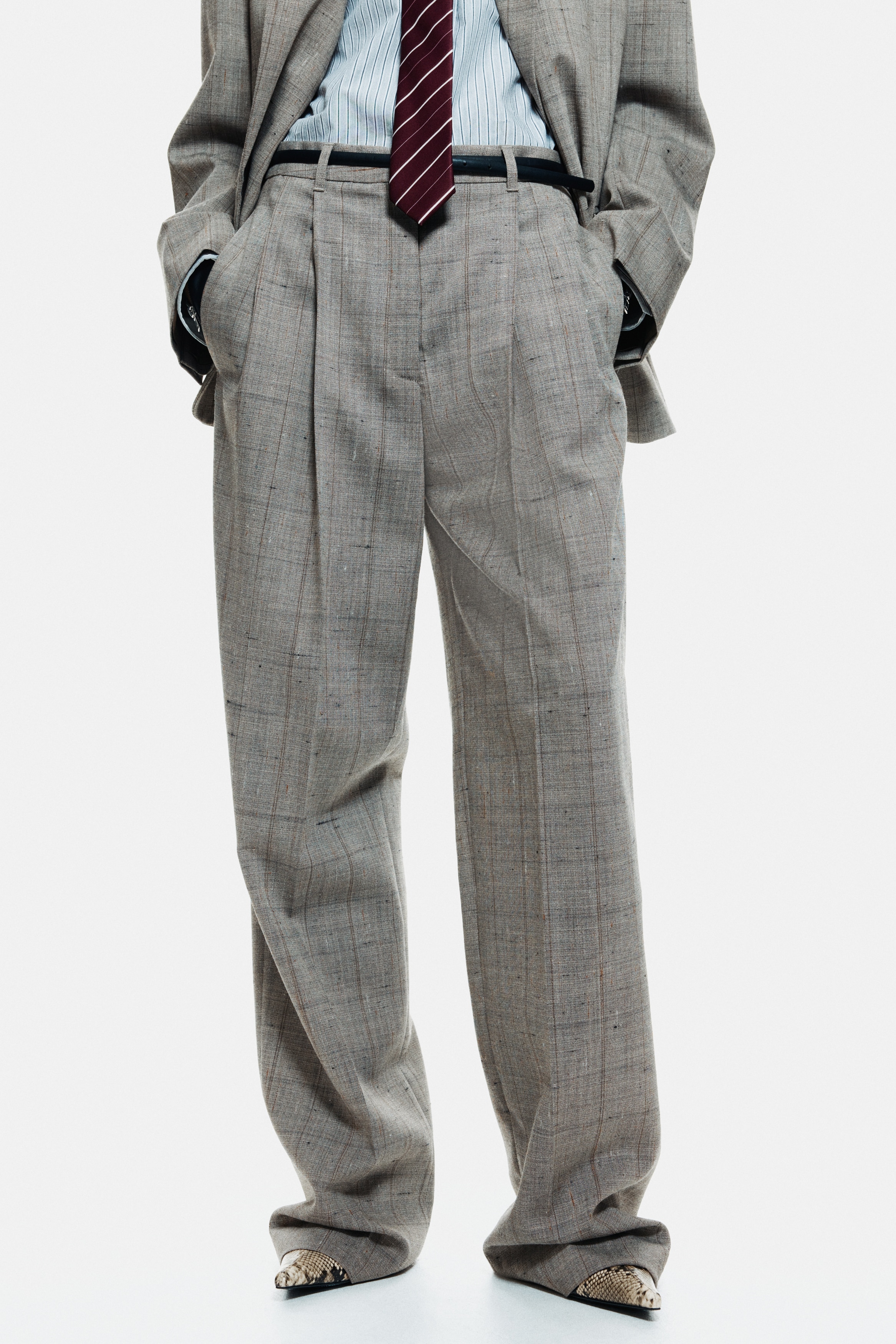Tailored wool-blend trousers