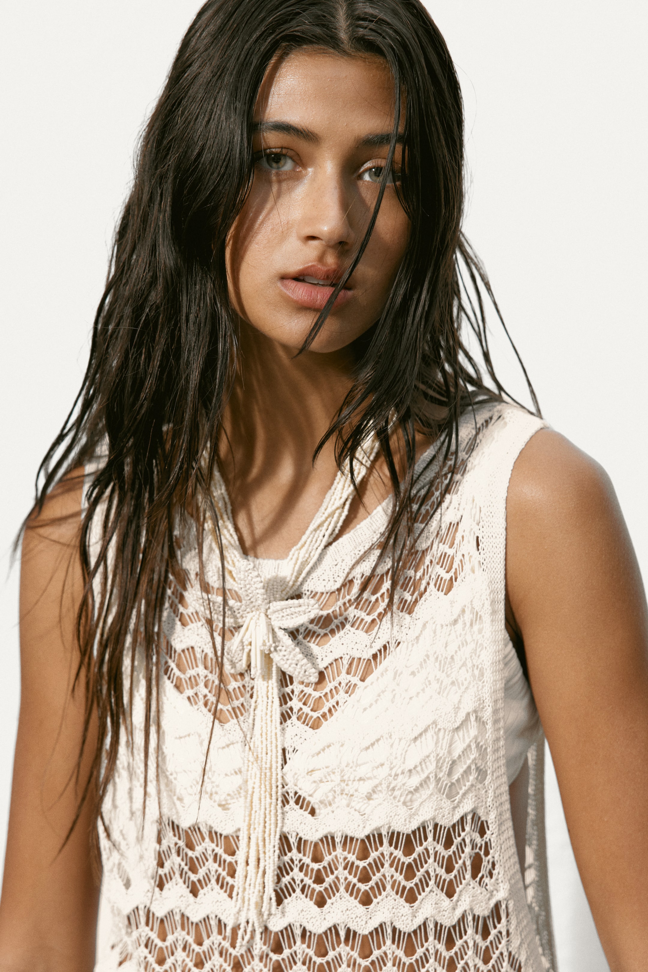 Pointelle-Knit Beach Dress