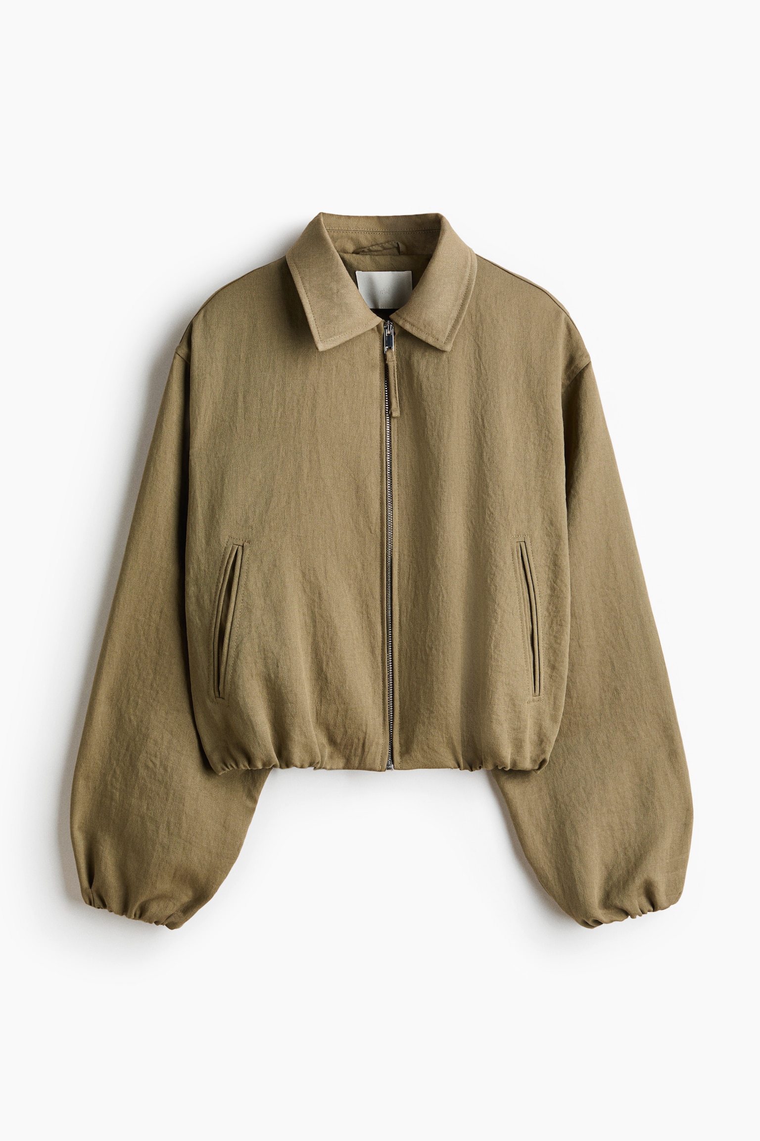 Oversized bubble-hem jacket - Khaki green/Beige/Leopard print/Dark rust brown - 2