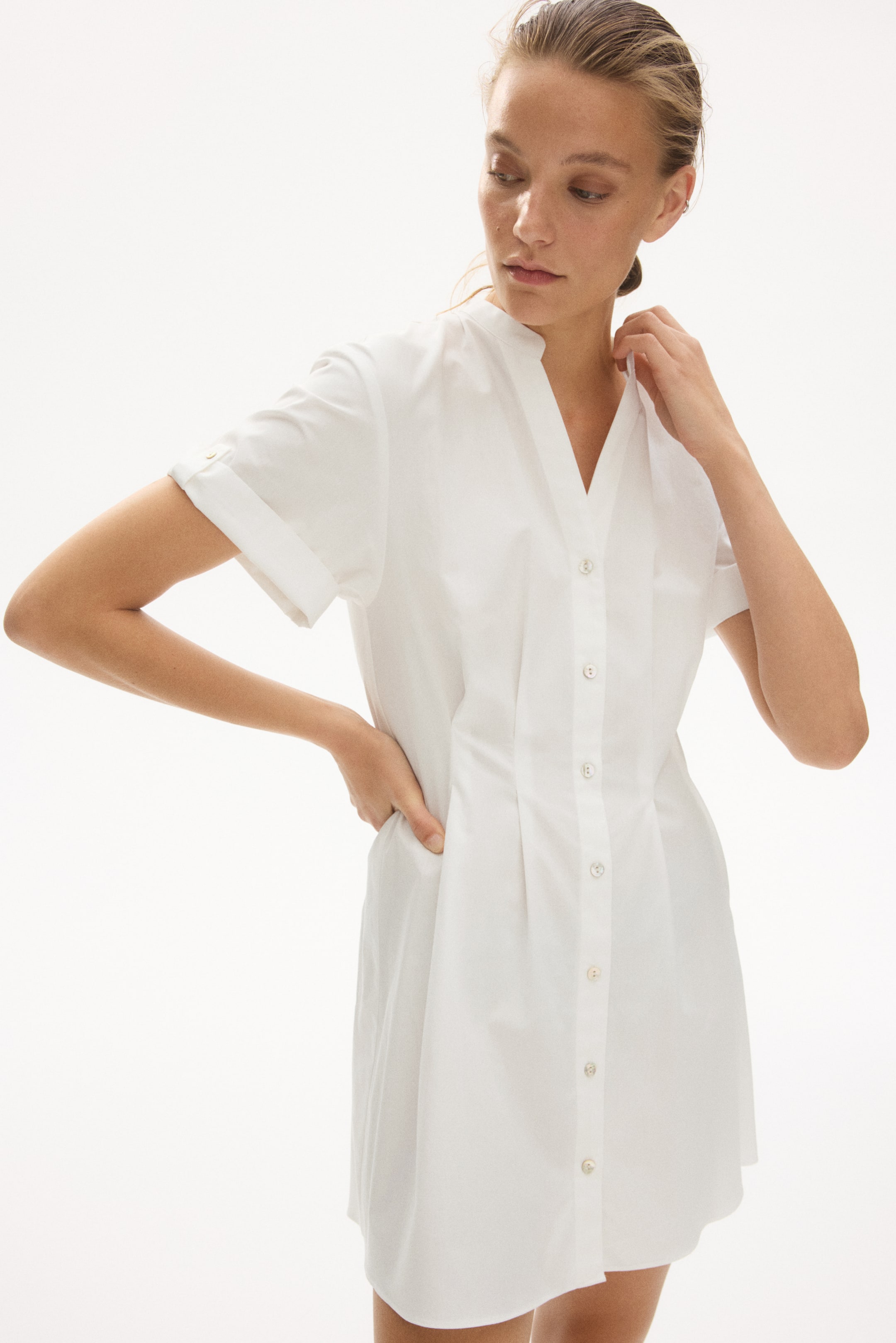 Shirt Dress with Tapered Waist