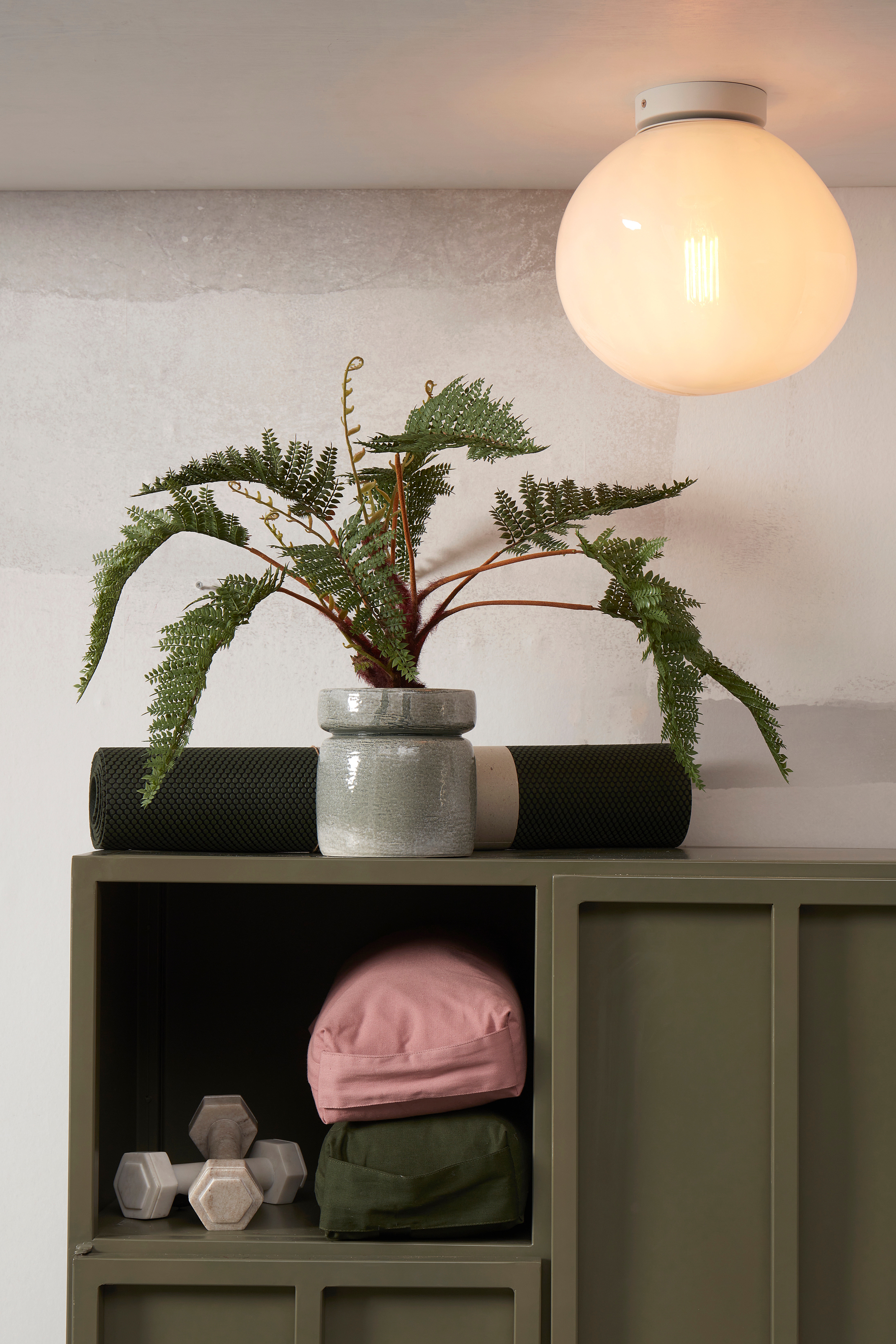 Helsinki Deckenleuchte - Milchig Weiß/Bernsteinbraun