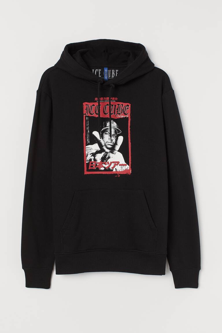 Sweat à Capuche Homme Streetwear Yininf - Imprimé Hip-hop, Coton/polyester, Décontracté (Noir, M)