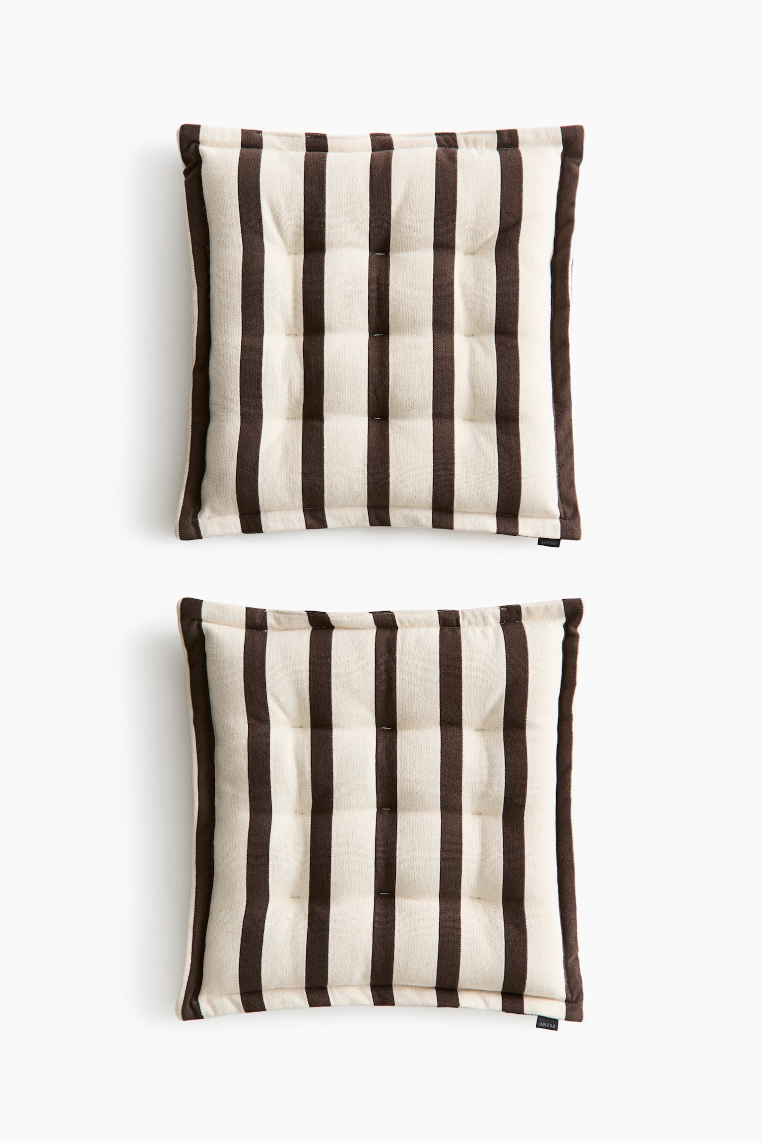 2-pack cotton seat cushions - Dark brown/Striped/Beige/Striped/Mole/Striped/Dusty blue/Striped - 1