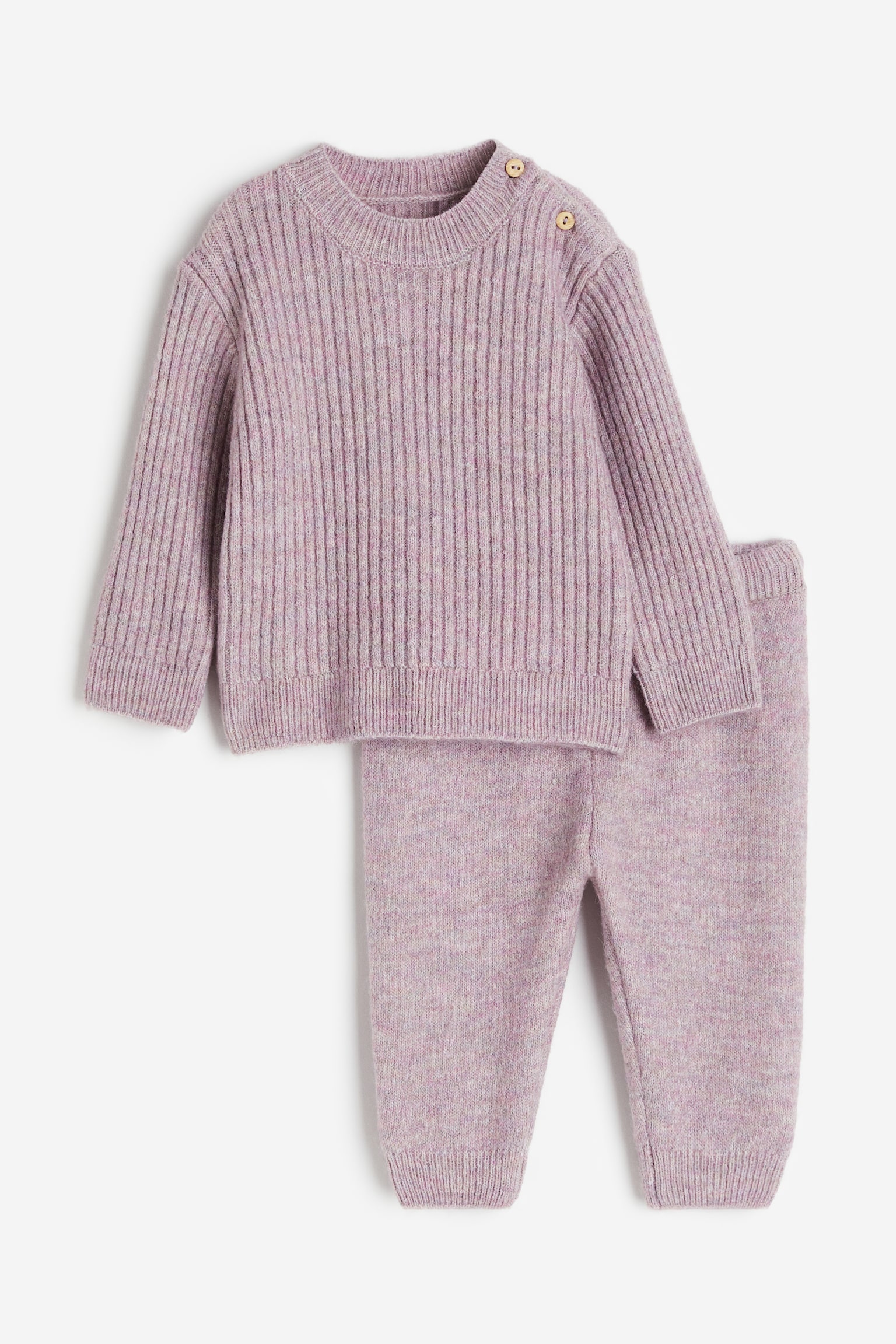 2-piece Knit Set - Dusty lilac - 1