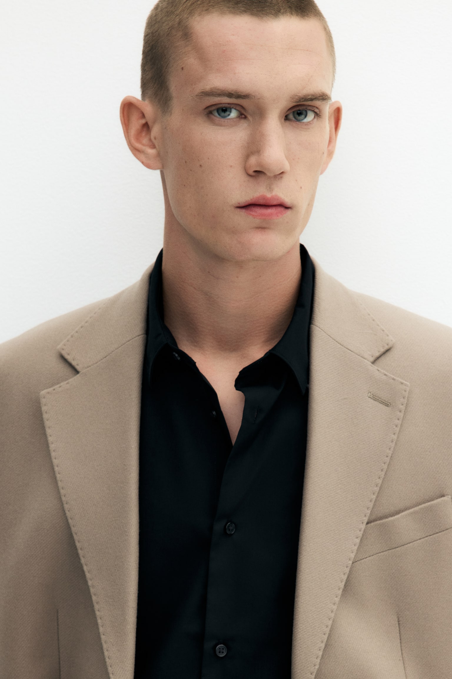 Kasmírkeverék zakó Regular Fit - Bézs/Sötétbarna - 3