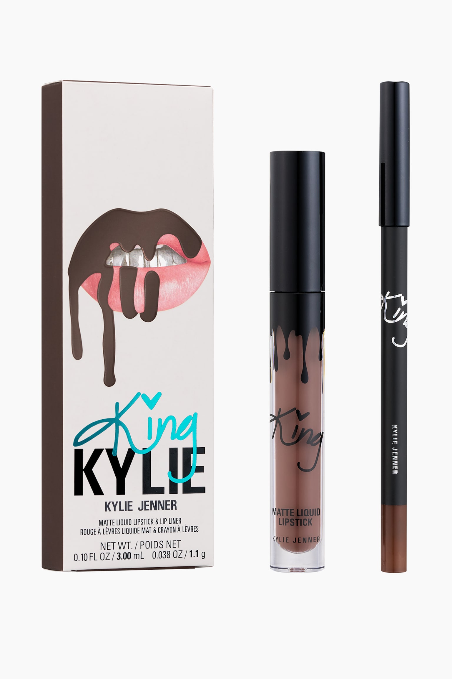King Kylie Matte Liquid Lip Kit - True Brown K/A Decade/Kylie Jennner Lips/Dead Of Knight - 2