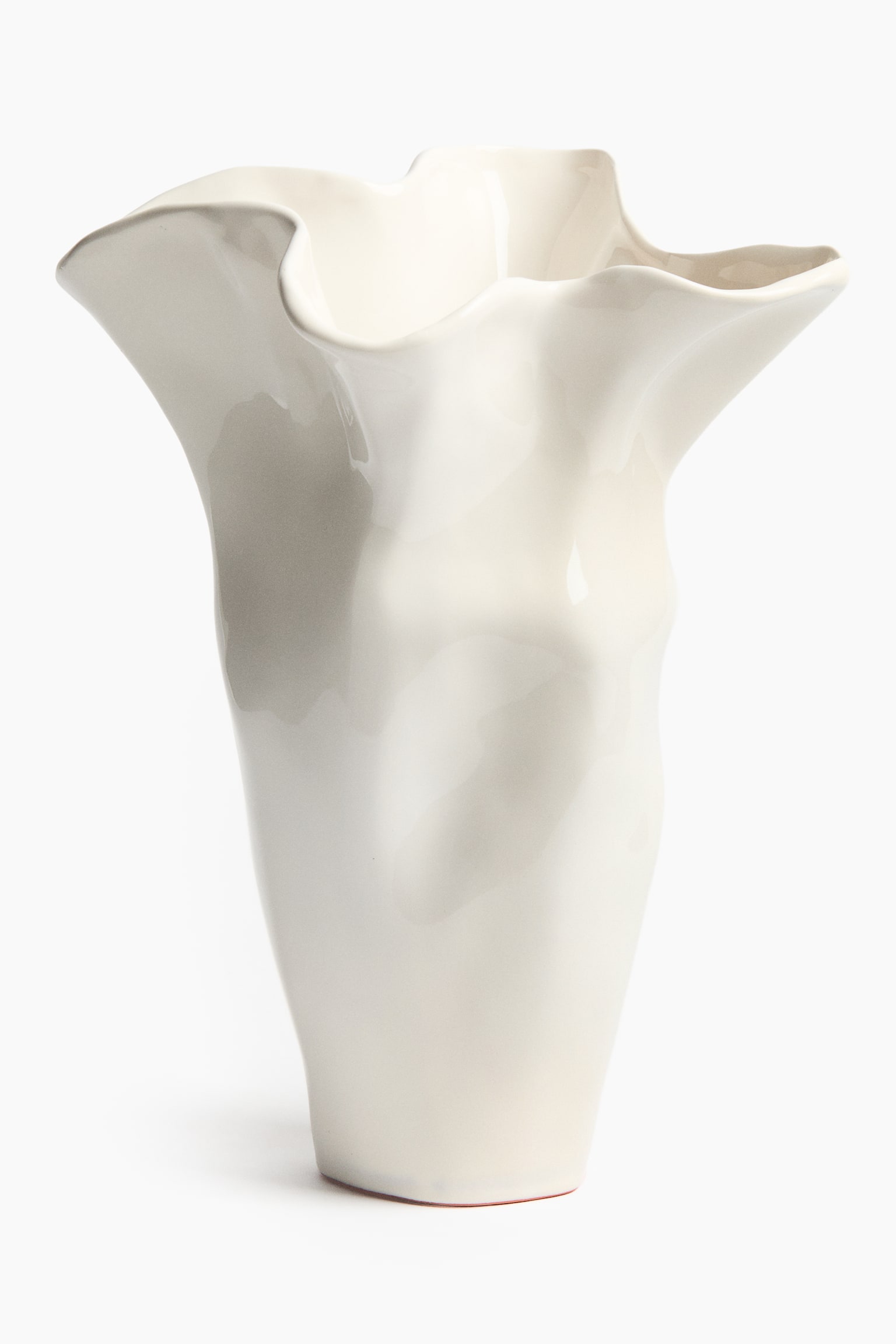 Jarrón extraalto de terracota - Crema