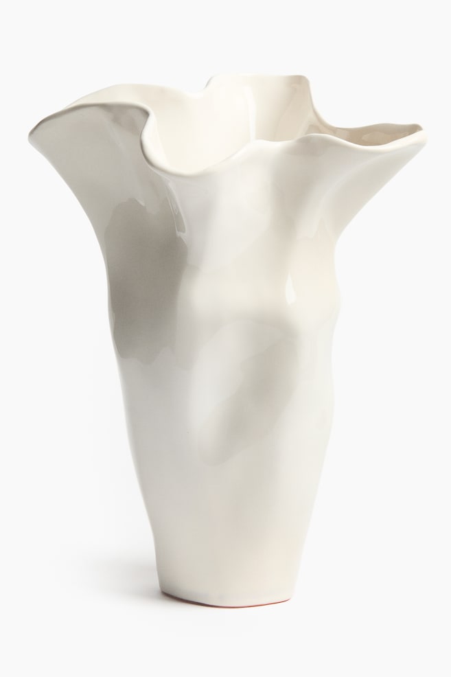 Jarrón extraalto de terracota - Crema - 1