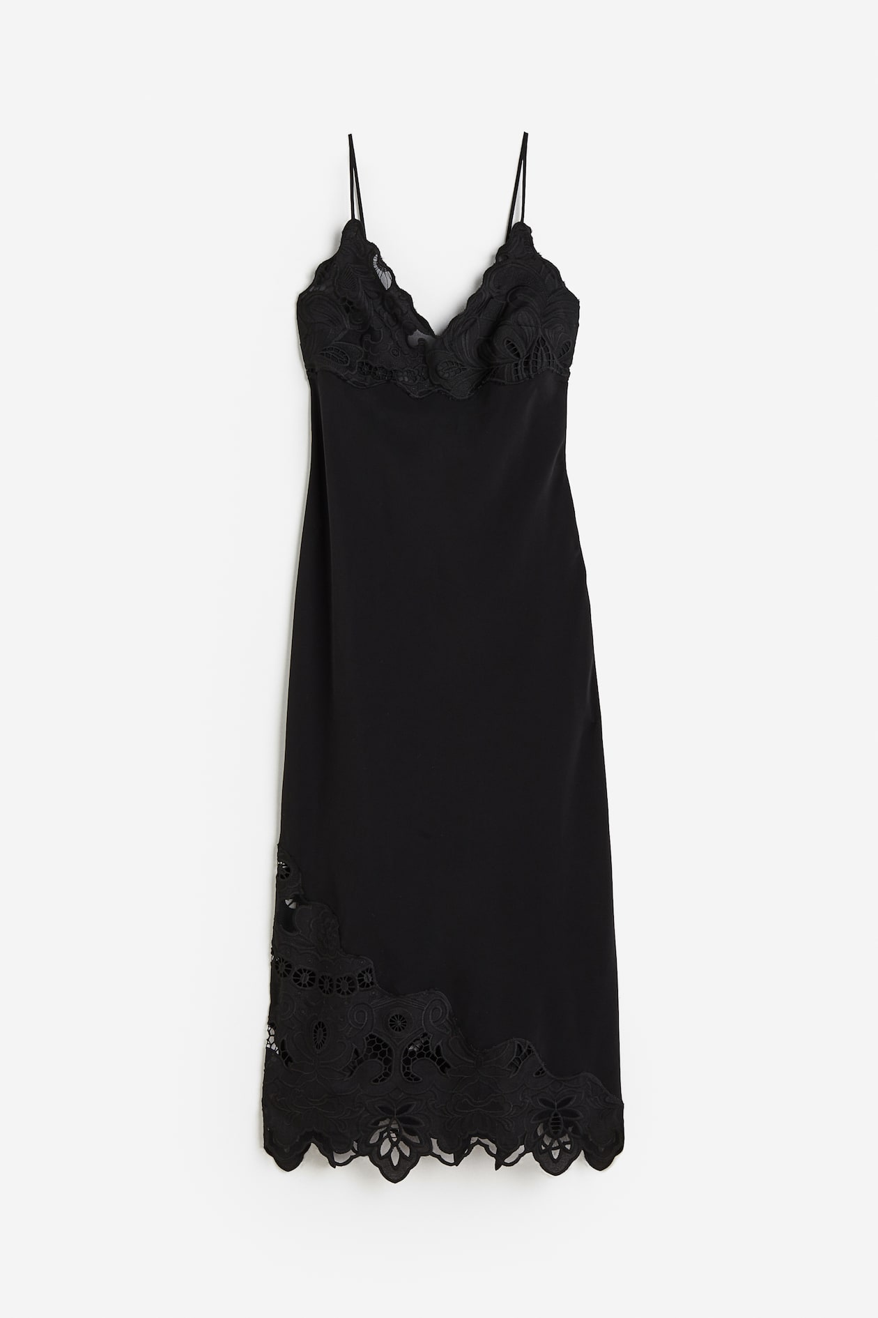 Lace Dress Abito Lungo Nero H&m Abito A Sottoveste Con Pizzo