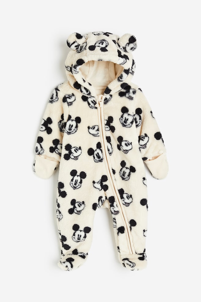 Printed all-in-one suit with ears - White/Mickey Mouse - 1