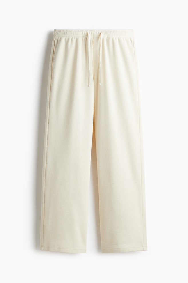 Loose-Fit Jersey Pants - Cream/Brown - 1
