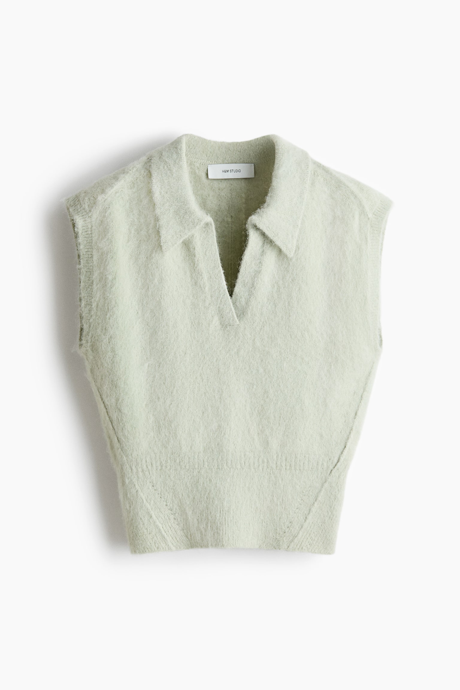 Женский жилет H&M Alpaca-Blend Sweater Vest, цвет: Светлый пыльный зелёный — фото 1